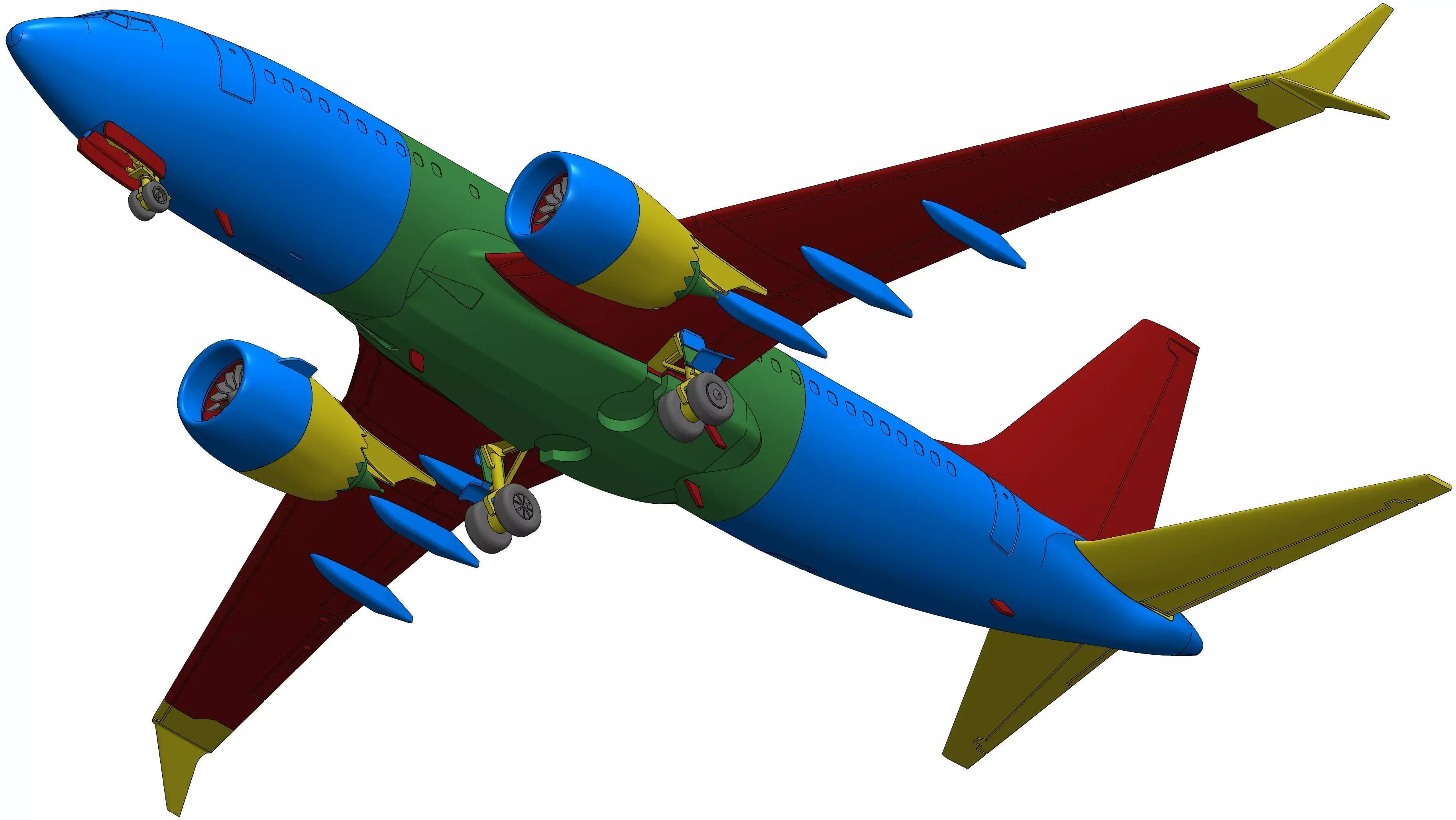 131214-7 Model kit Boeing 737-7 MAX Down 3D print model_28