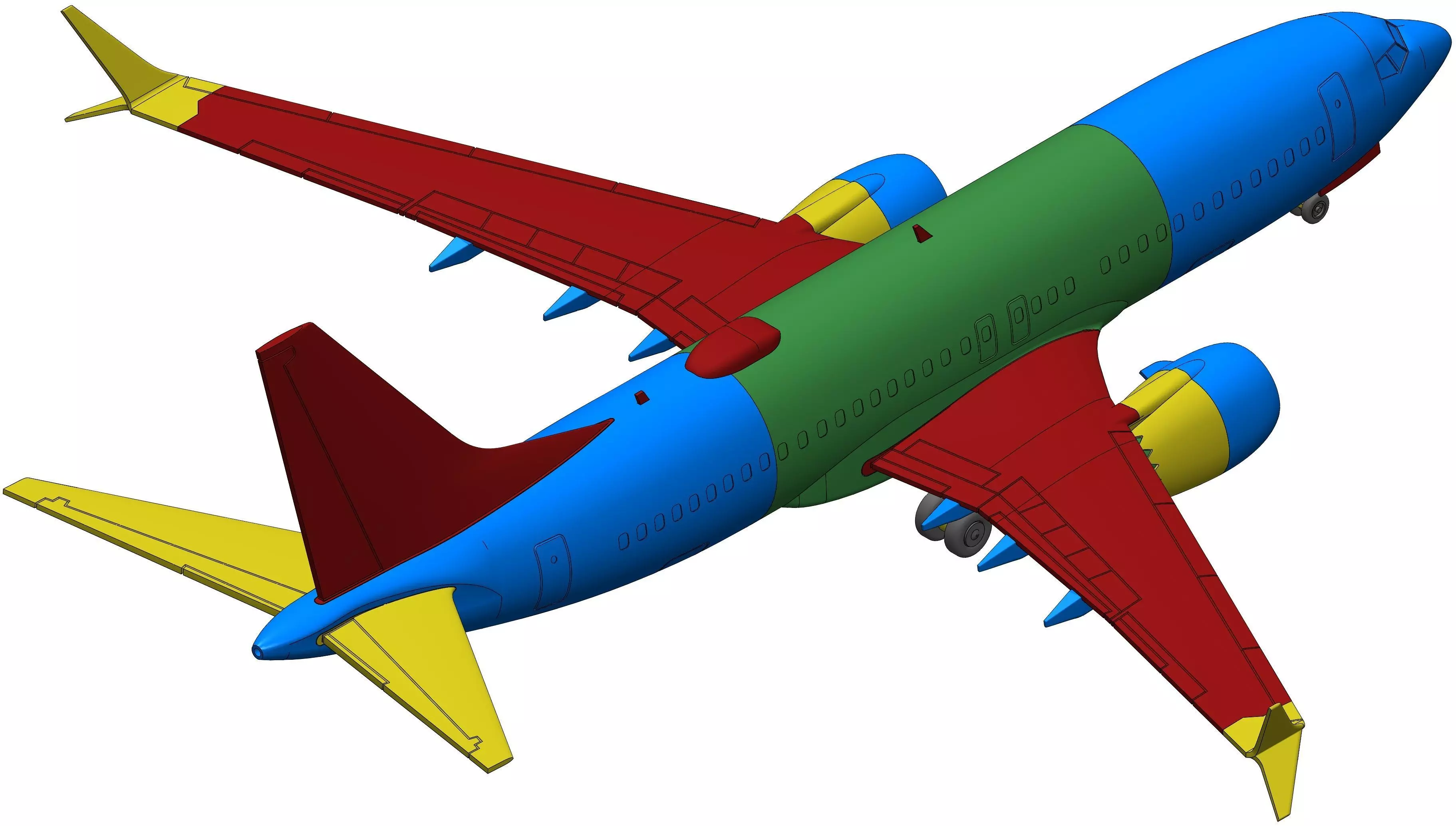 131214-7 Model kit Boeing 737-7 MAX Down 3D print model_29