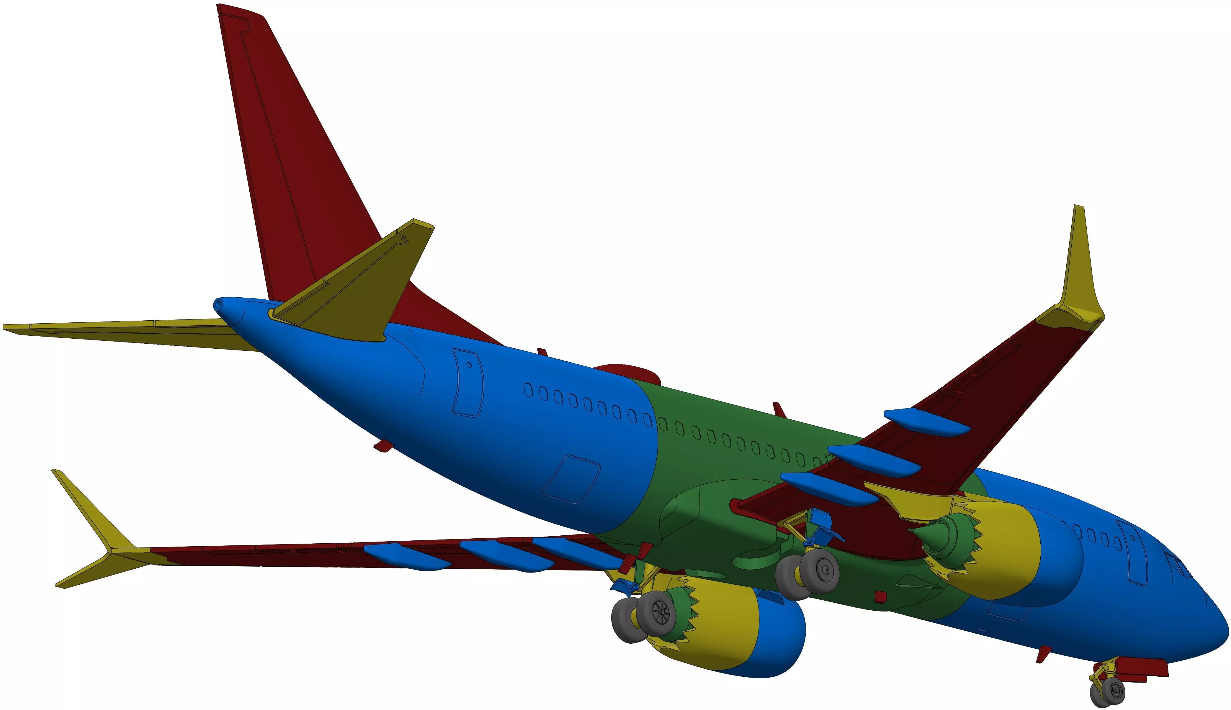131214-7 Model kit Boeing 737-7 MAX Down 3D print model_30