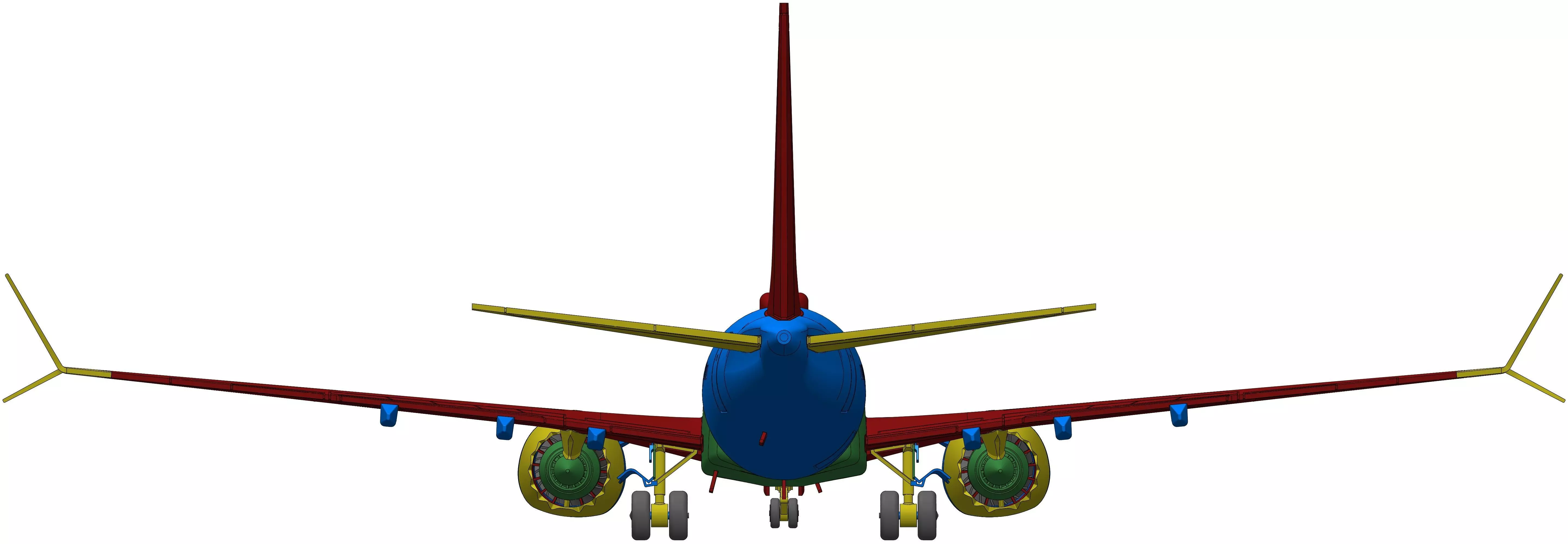 131214-7 Model kit Boeing 737-7 MAX Down 3D print model_23