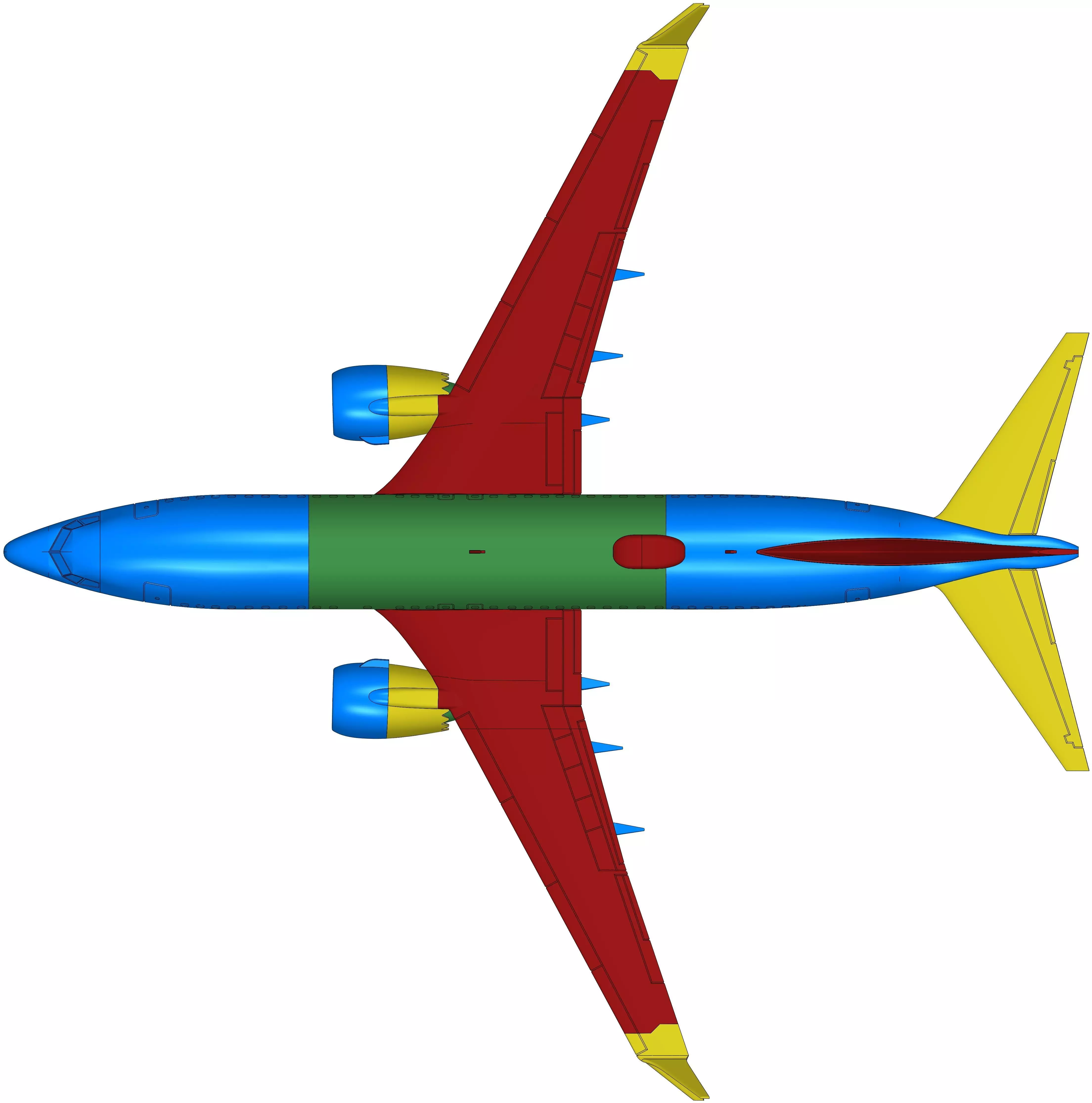 131214-7 Model kit Boeing 737-7 MAX Down 3D print model_25