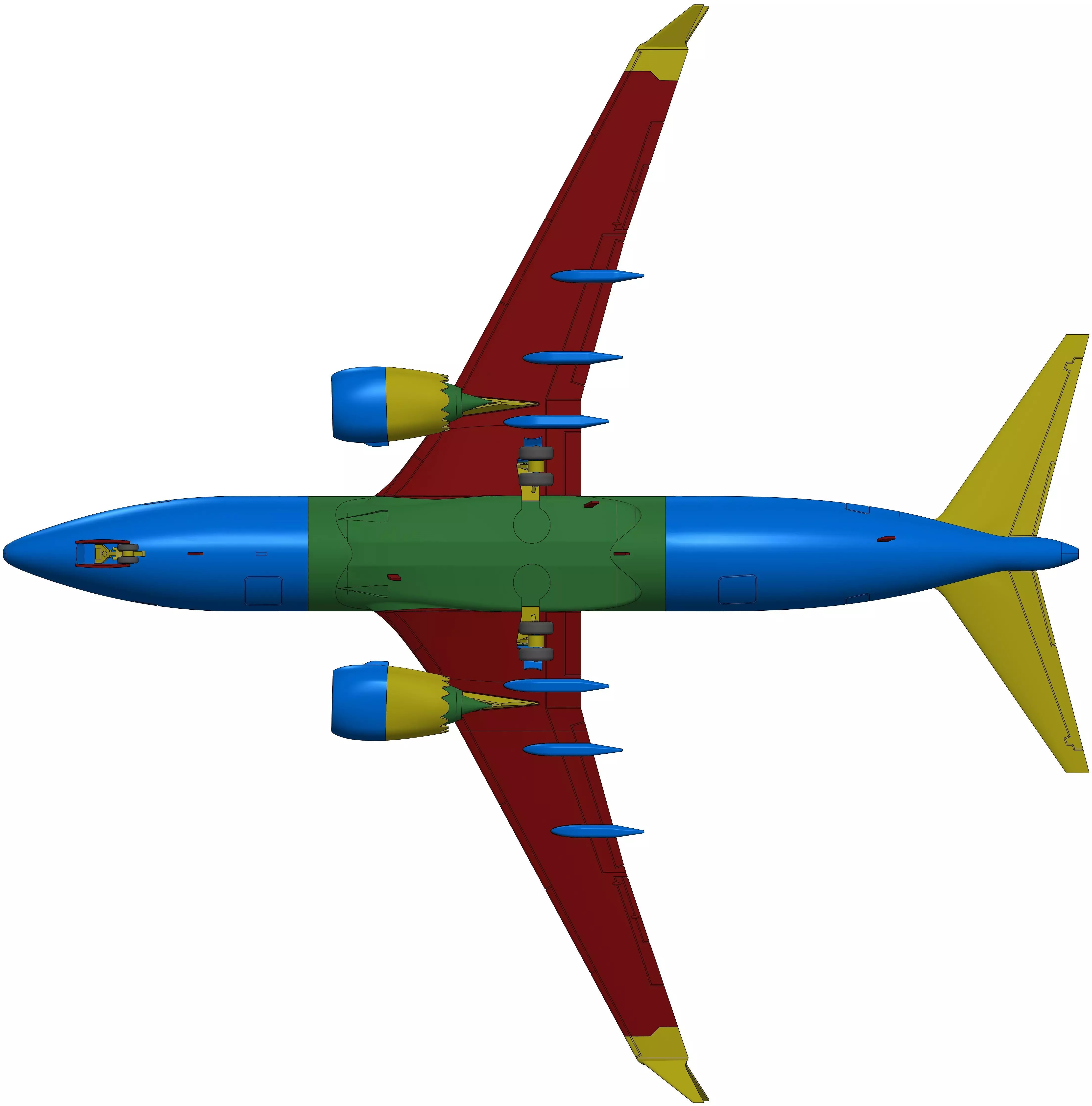 131214-7 Model kit Boeing 737-7 MAX Down 3D print model_26