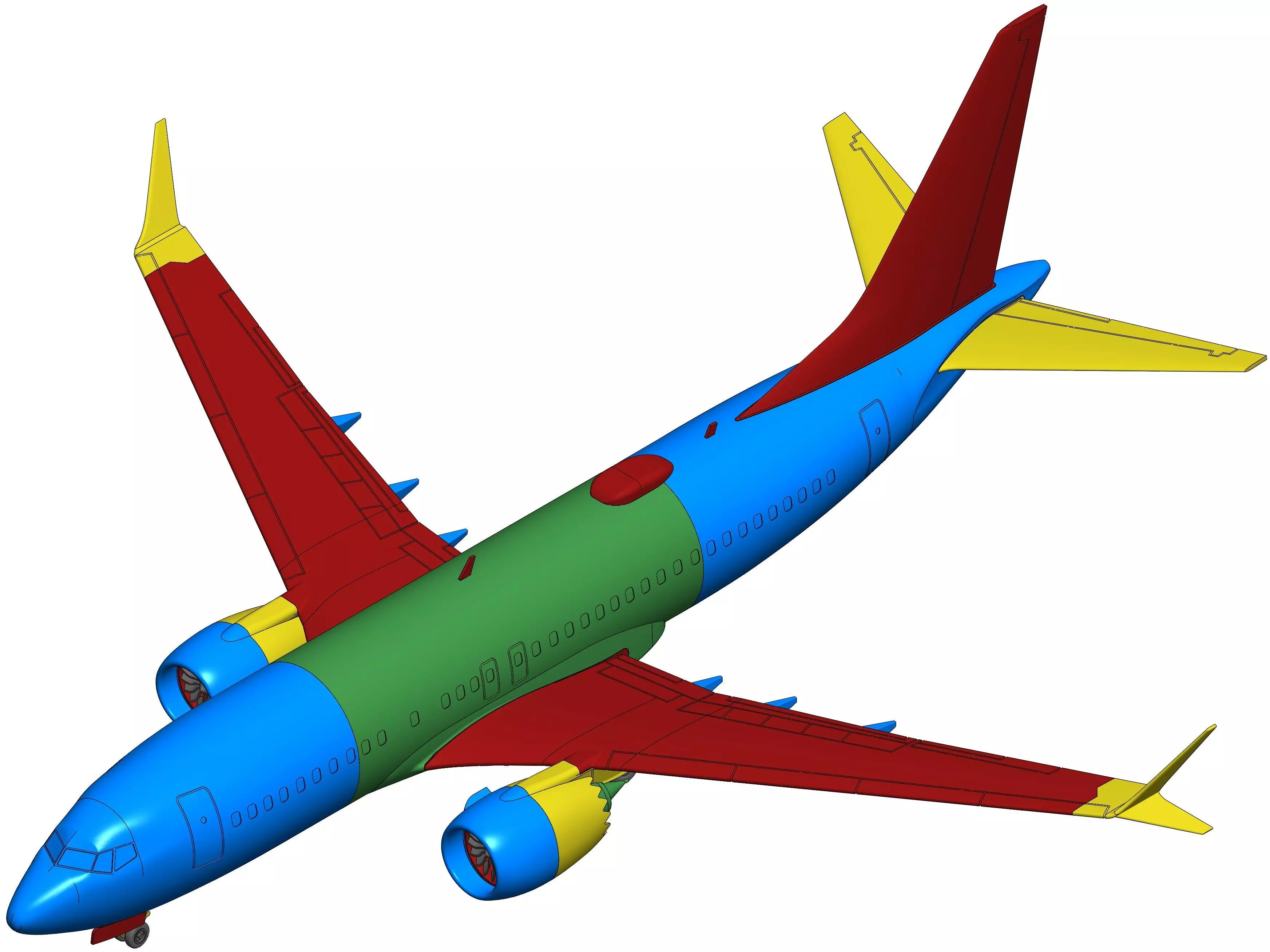 131214-7 Model kit Boeing 737-7 MAX Down 3D print model_27
