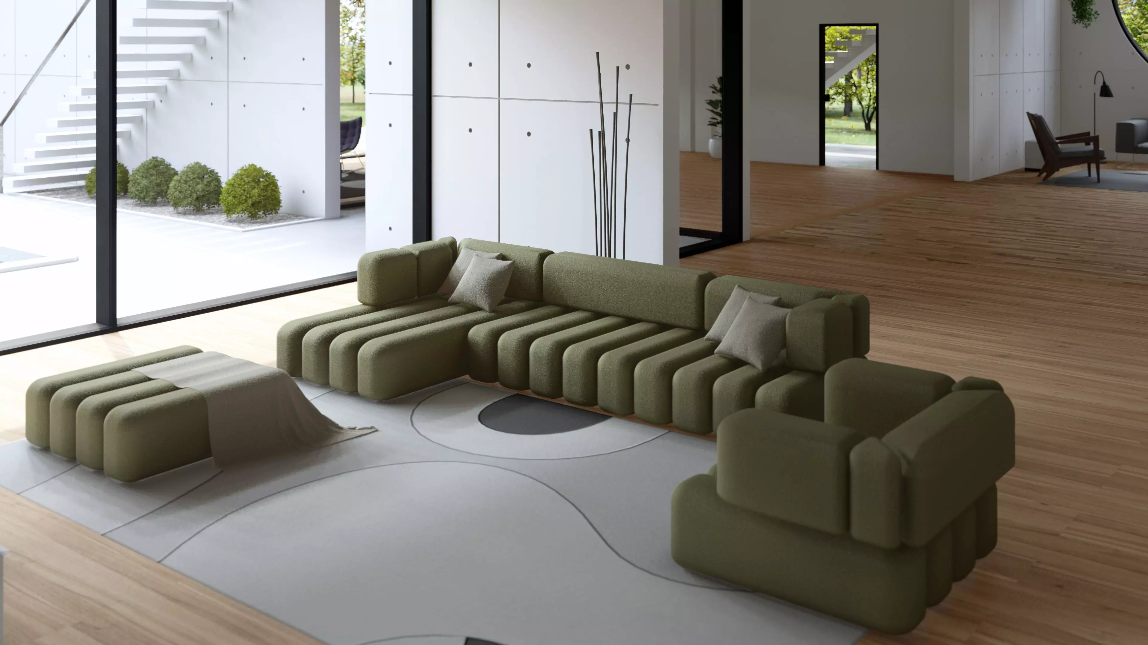 Modern living room with Minimalist Living Room Interior 3D model