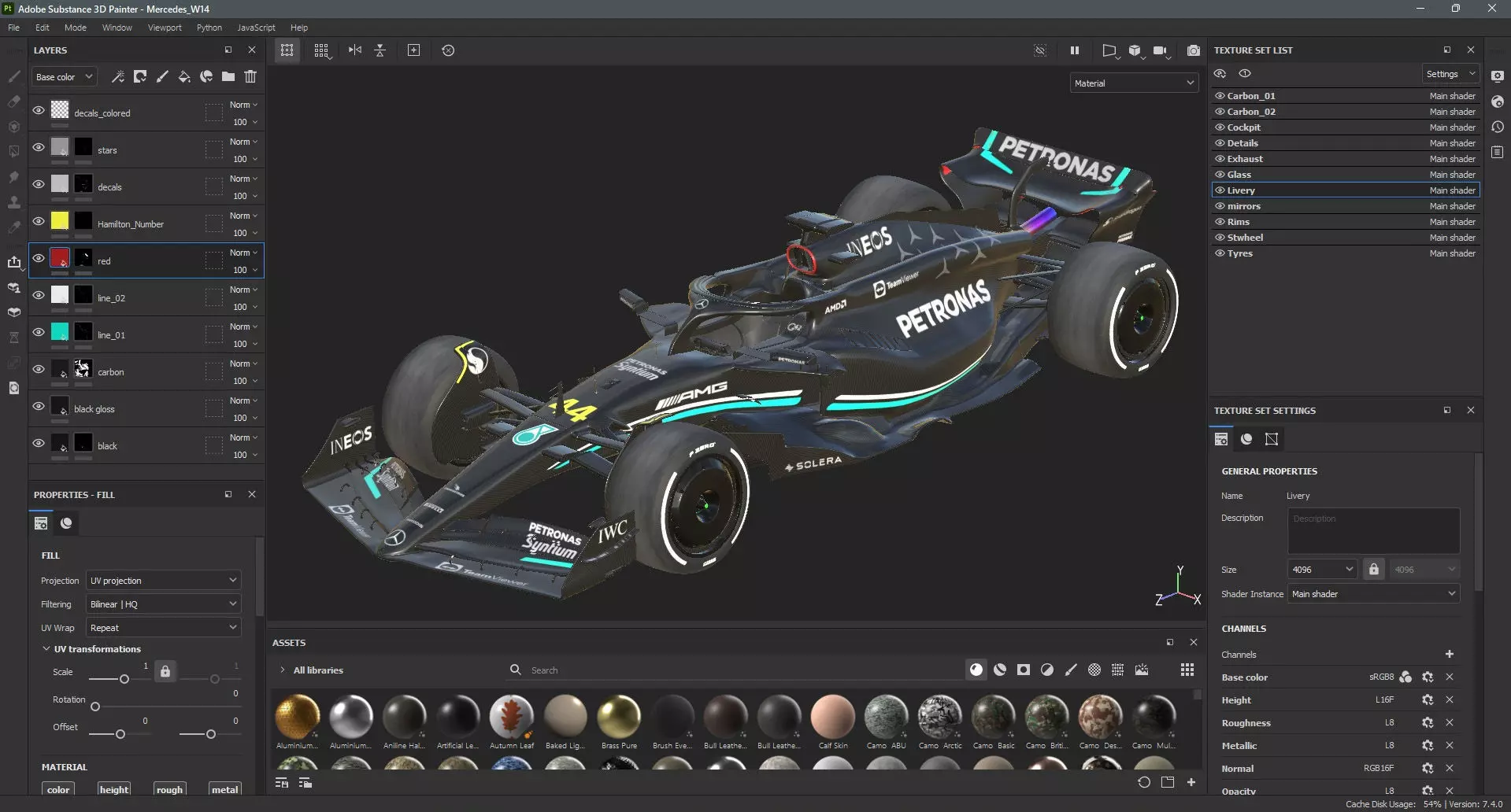 F1 Mercedes W14 2023 3D model_17