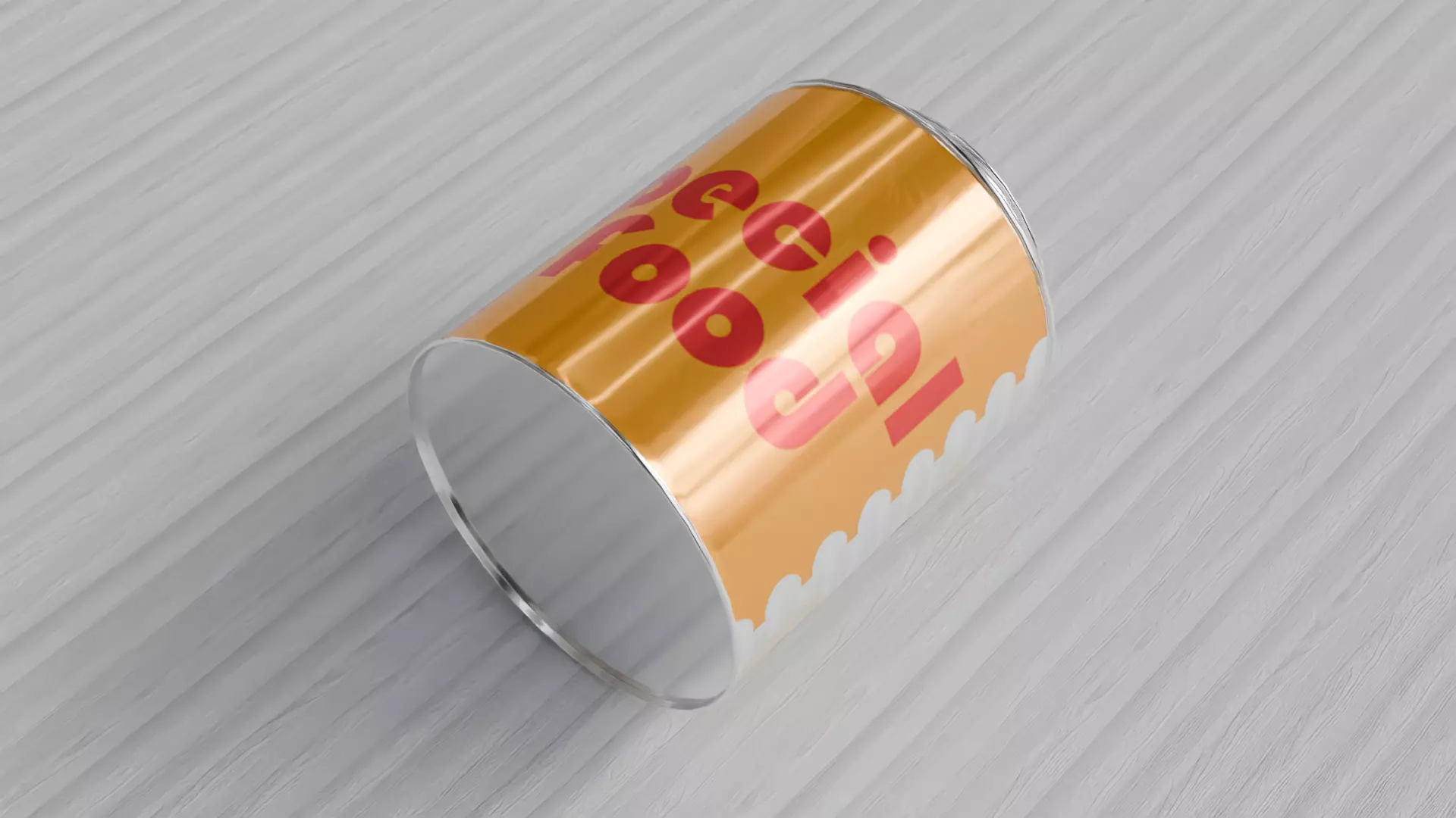 Aluminium cylindrical Tin can with stylized lid Low-poly 3D model_7