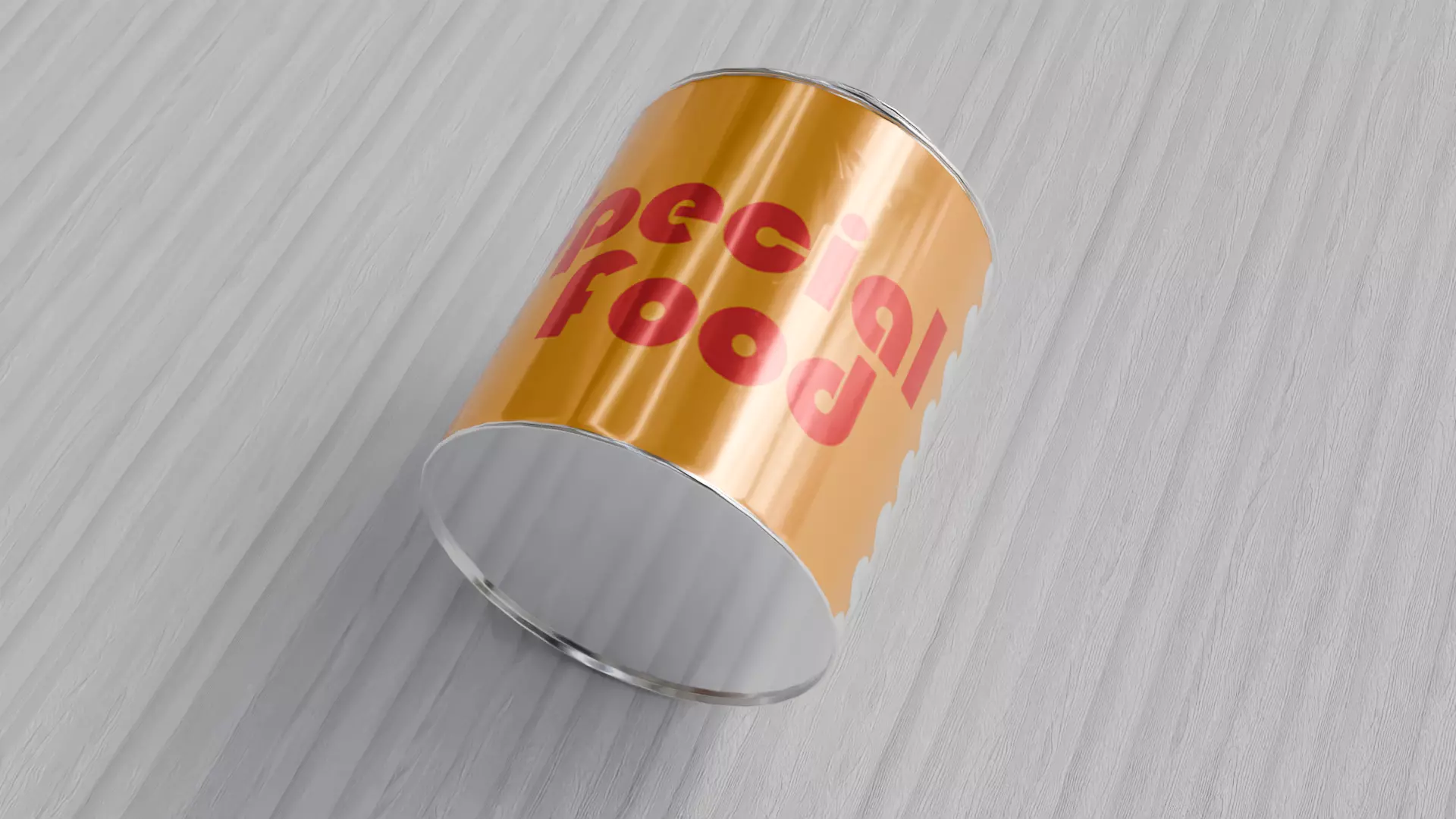 Aluminium cylindrical Tin can with stylized lid Low-poly 3D model_8