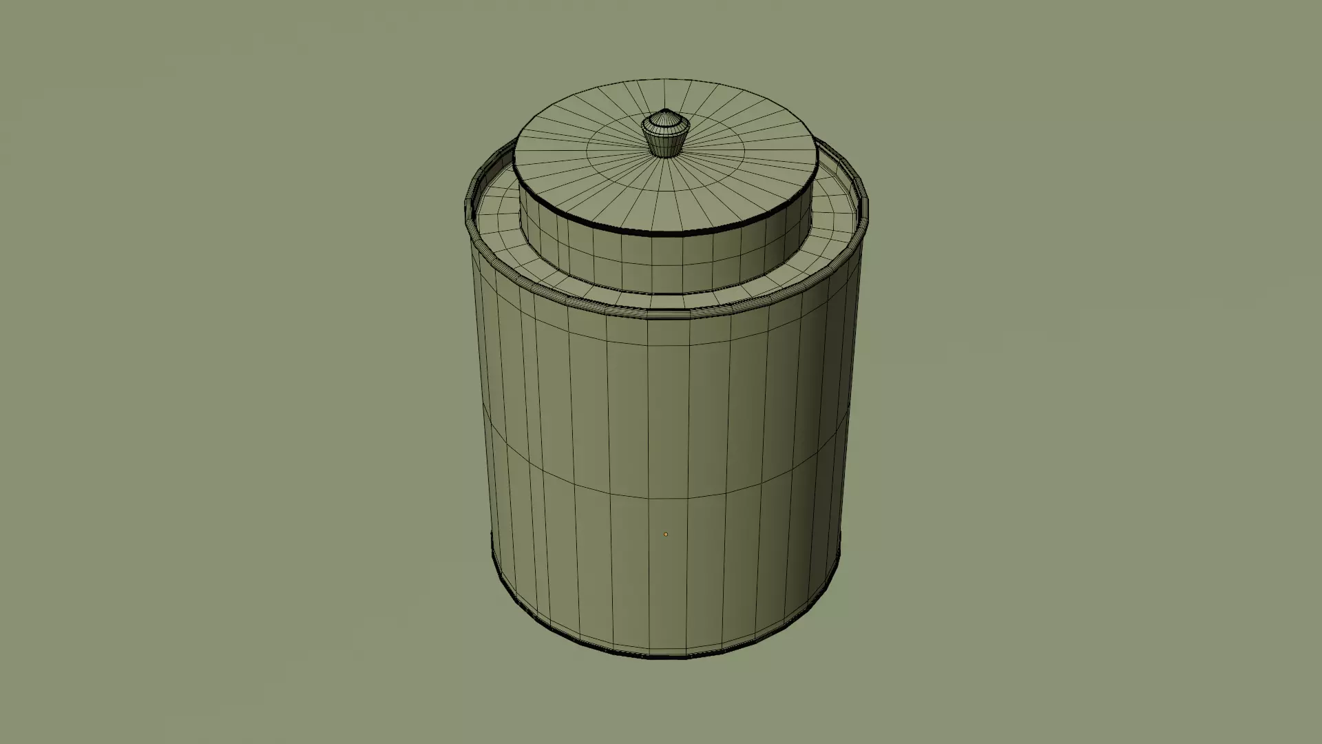 Aluminium cylindrical Tin can with stylized lid Low-poly 3D model_11