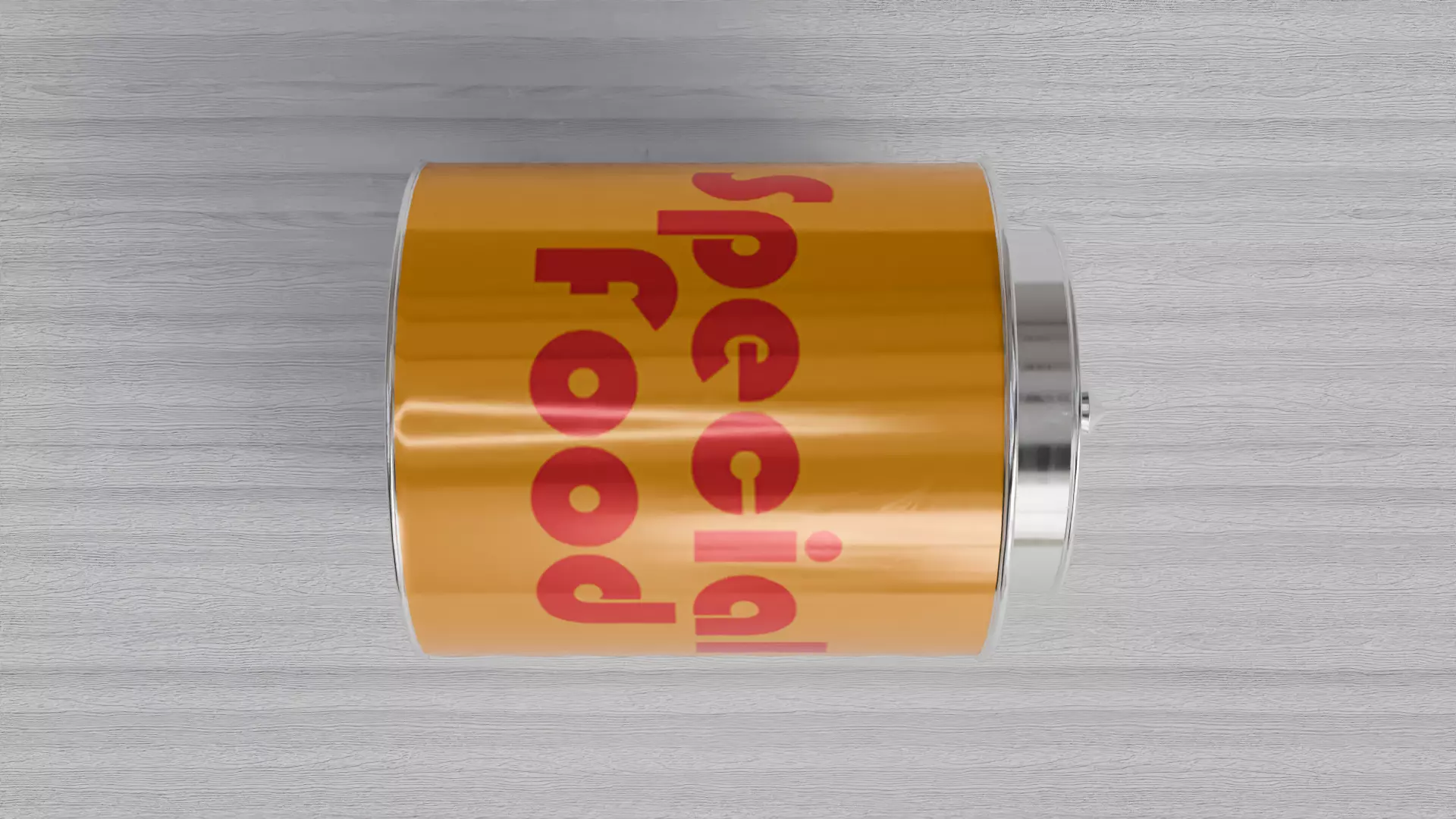 Aluminium cylindrical Tin can with stylized lid Low-poly 3D model_1