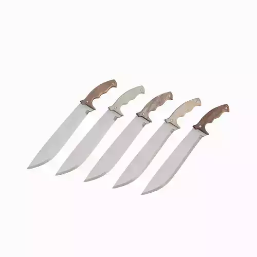 Machete Knife Set Low-poly 3D model