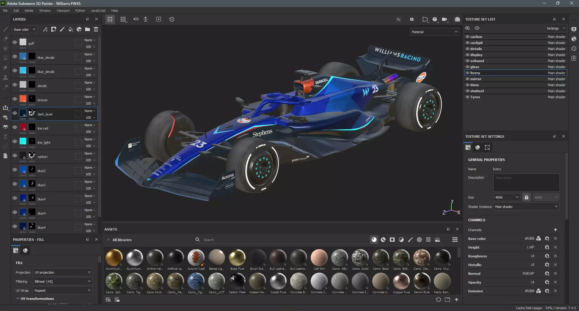 F1 Williams FW45 2023 3D model_17