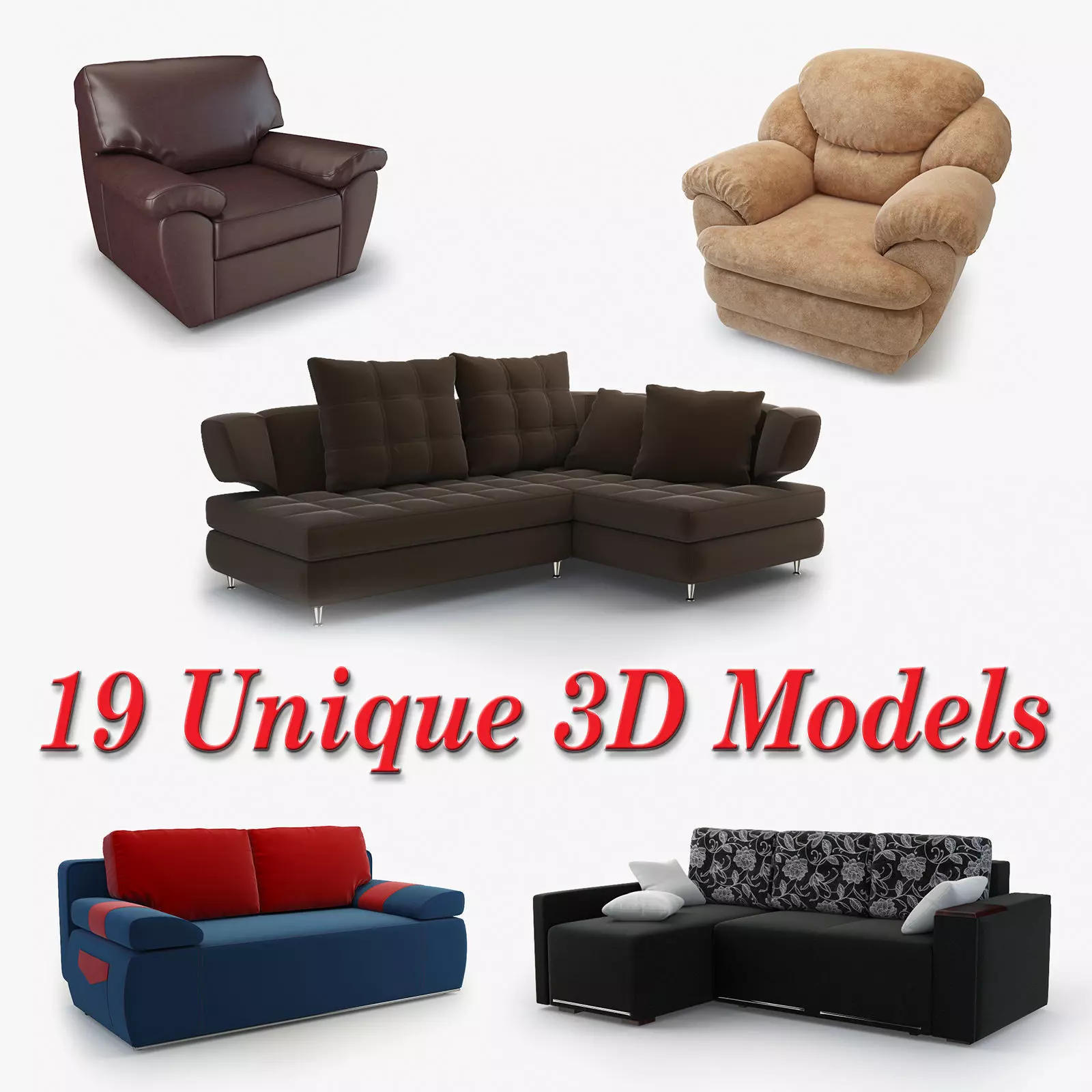Detailed and Realistic Upholstered Furniture Collection _0