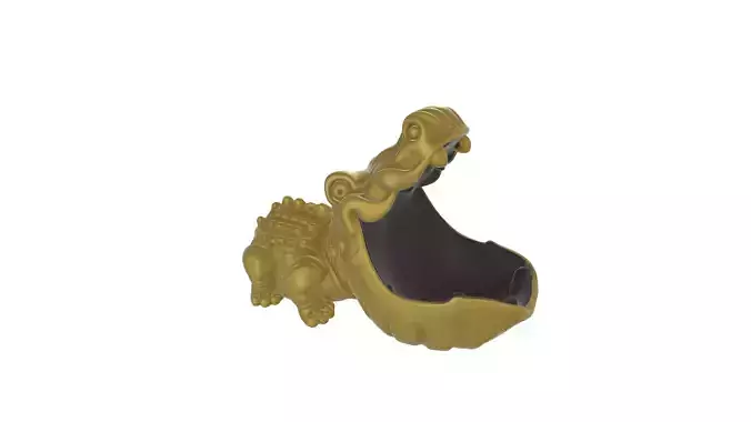 Golden Crocodile Mouth Holder Decorative Storage Piece