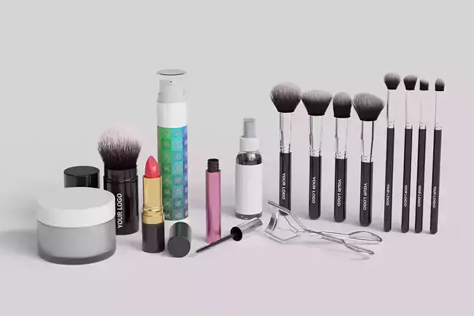 Cosmetic set beauty products 3D Model Collection