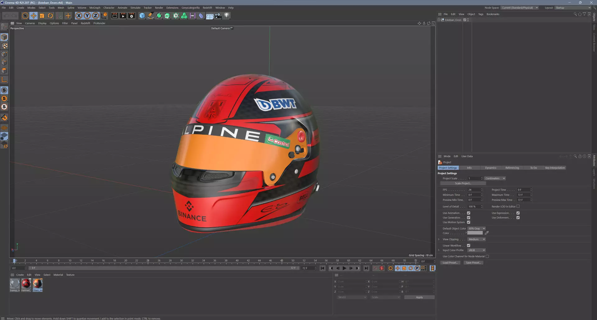 F1 Esteban Ocon Helmet 2024 3D model_13