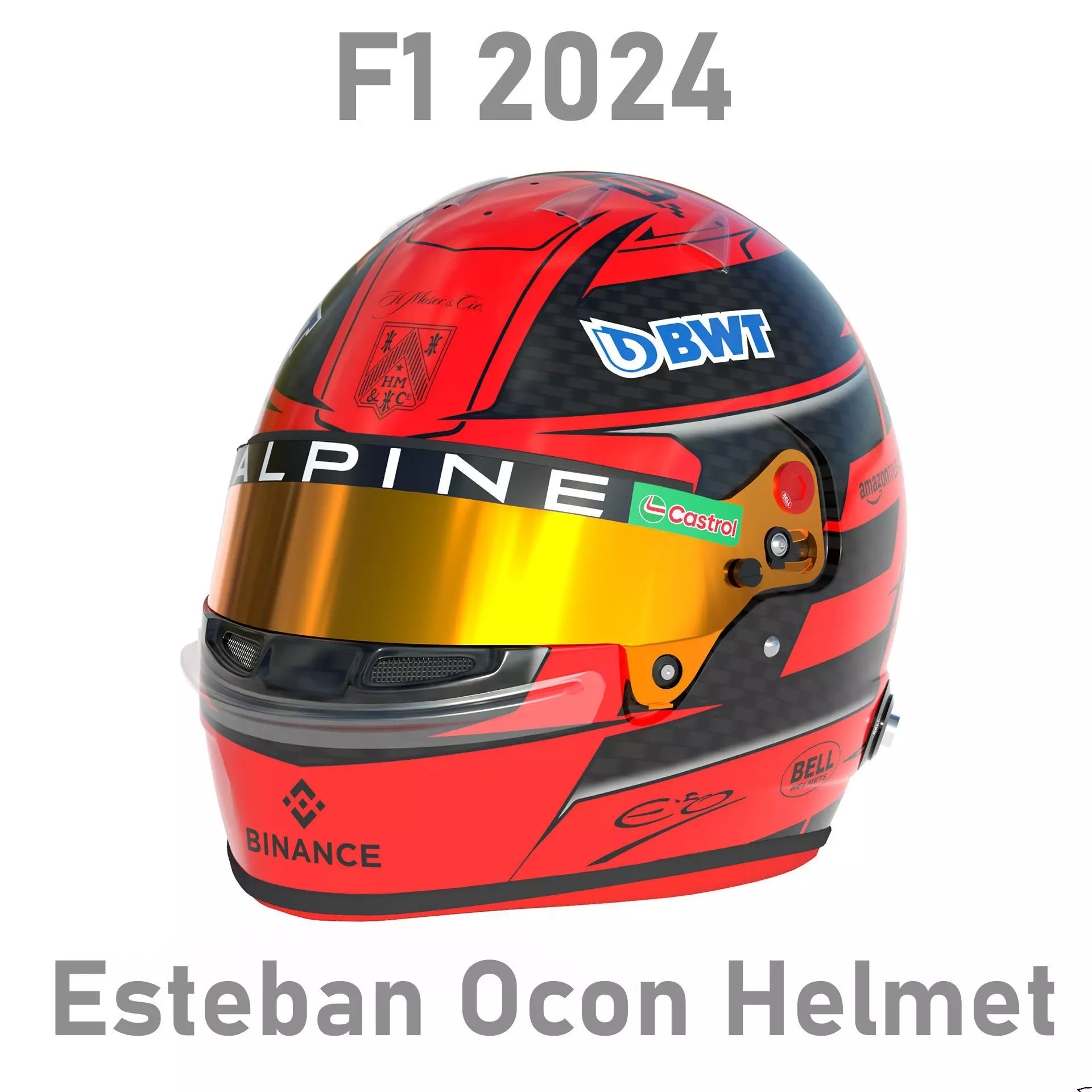 F1 Esteban Ocon Helmet 2024 3D model_3