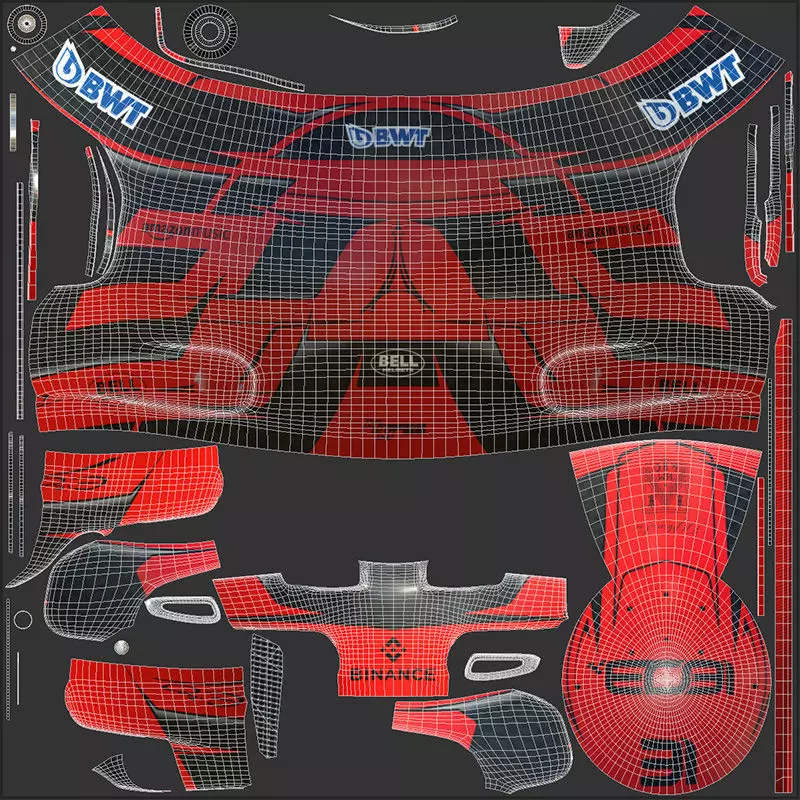 F1 Esteban Ocon Helmet 2024 3D model_17