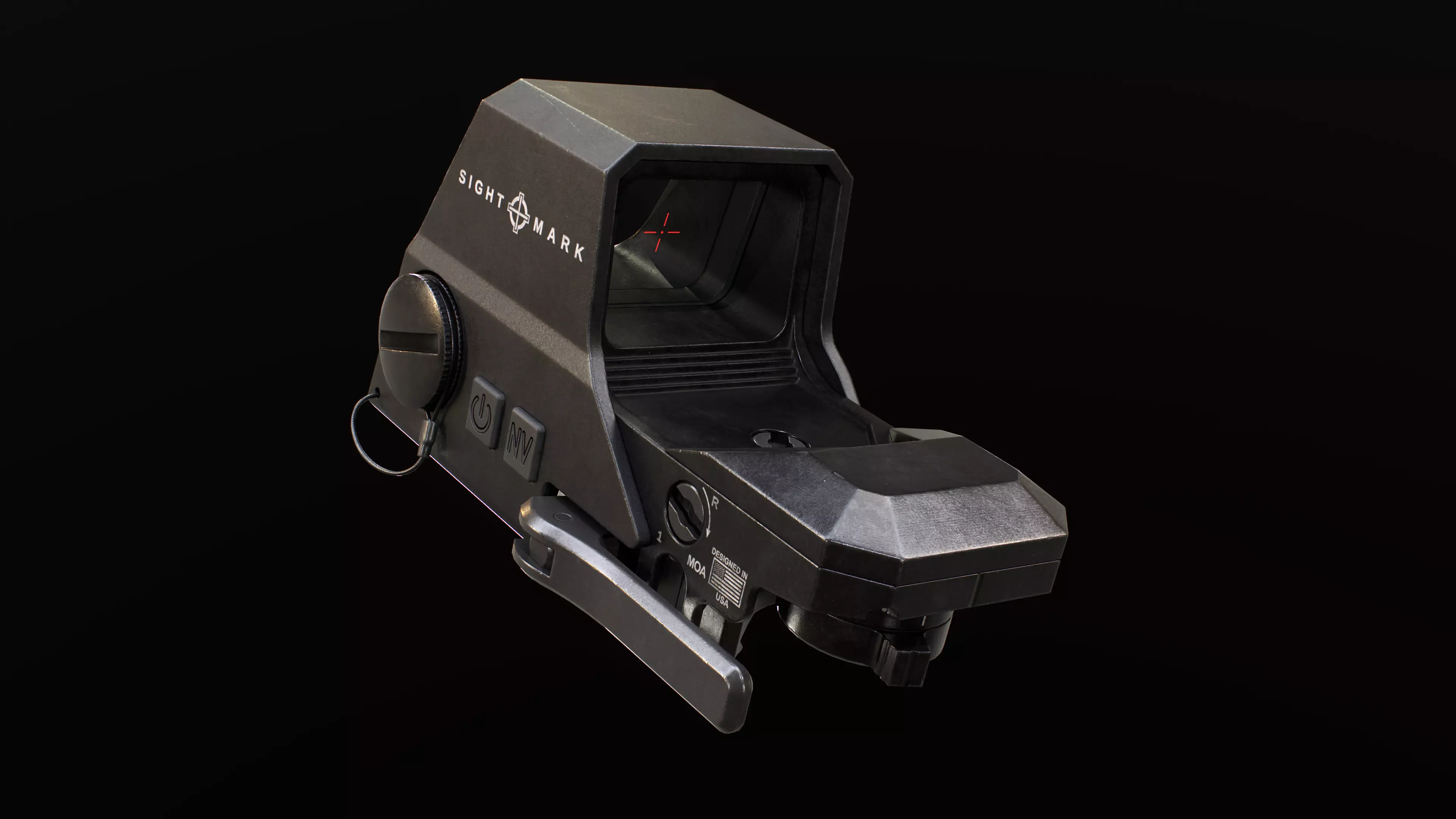 Sightmark A-Spec Reflex Sight with T-3 Magnifier Low-poly 3D model_6