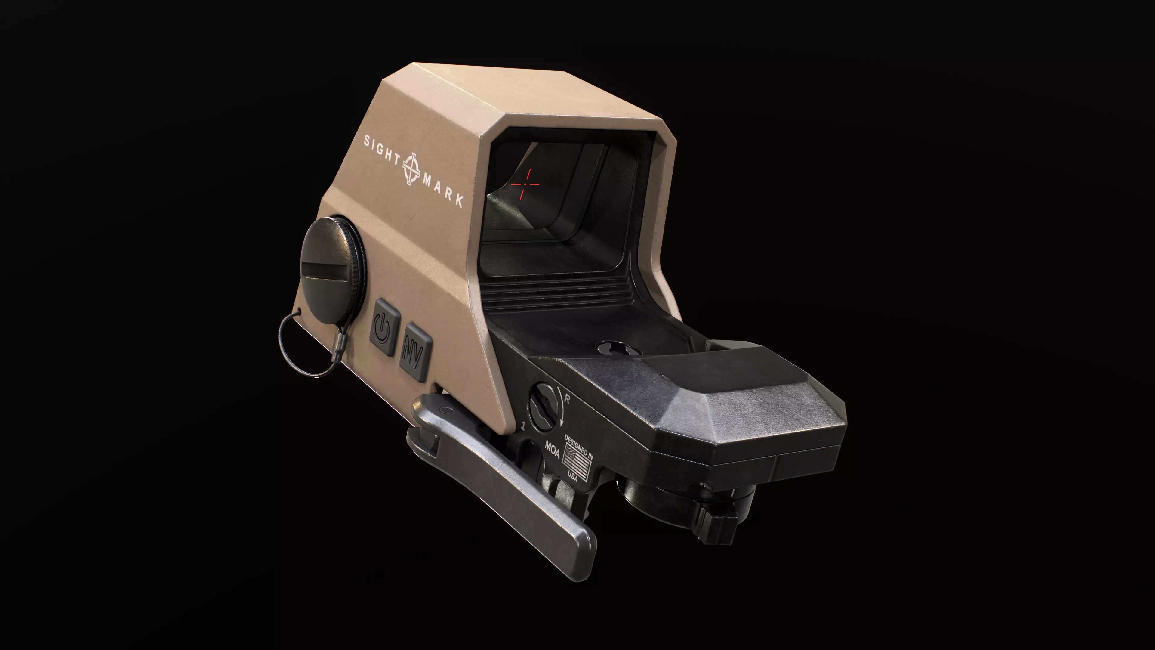 Sightmark A-Spec Reflex Sight with T-3 Magnifier Low-poly 3D model_7