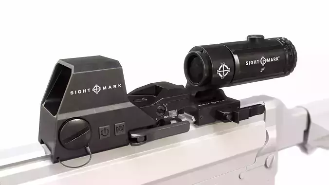 Sightmark A-Spec Reflex Sight with T-3 Magnifier Low-poly 3D model