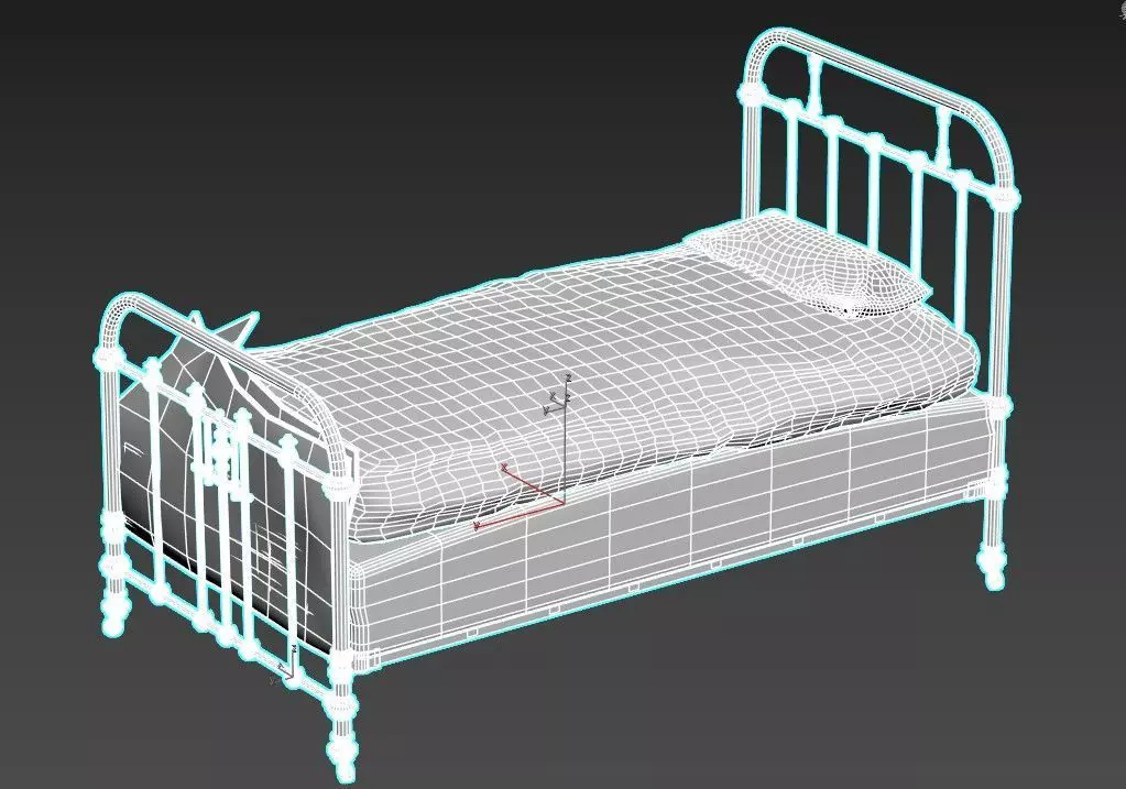 Old Worn Dirty Bed 3D model_8