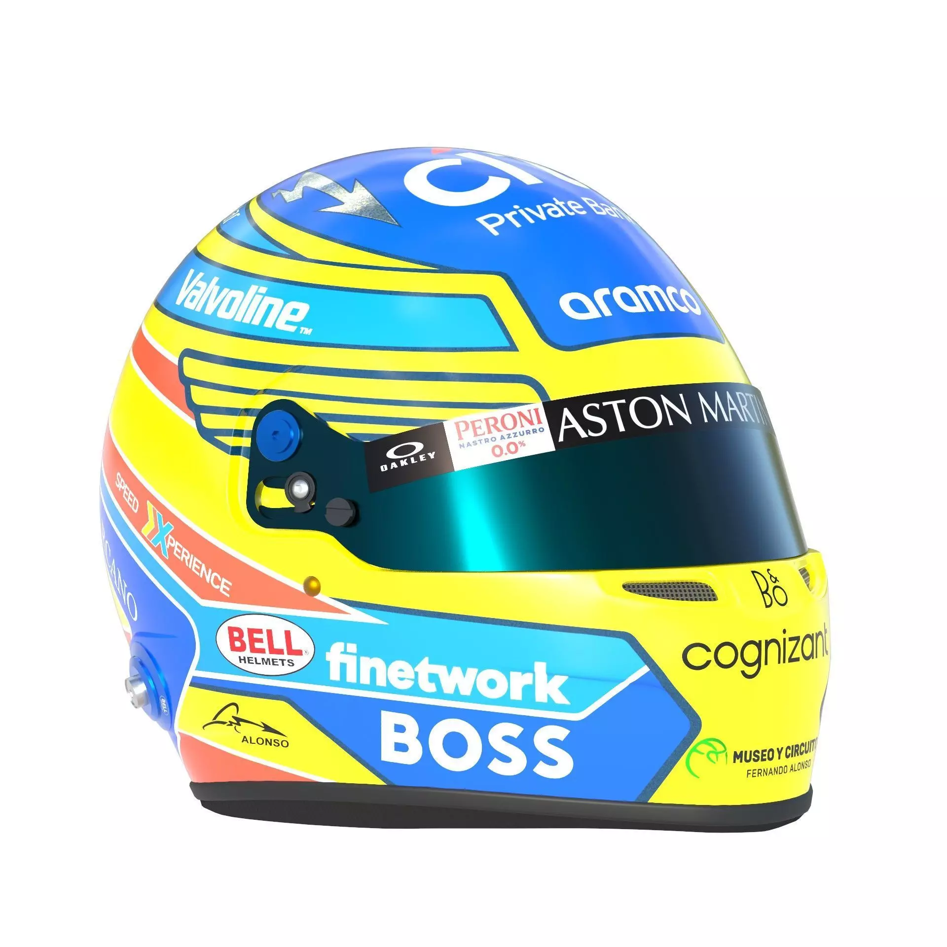 F1 Fernando Alonso Helmet 2024 3D model_9