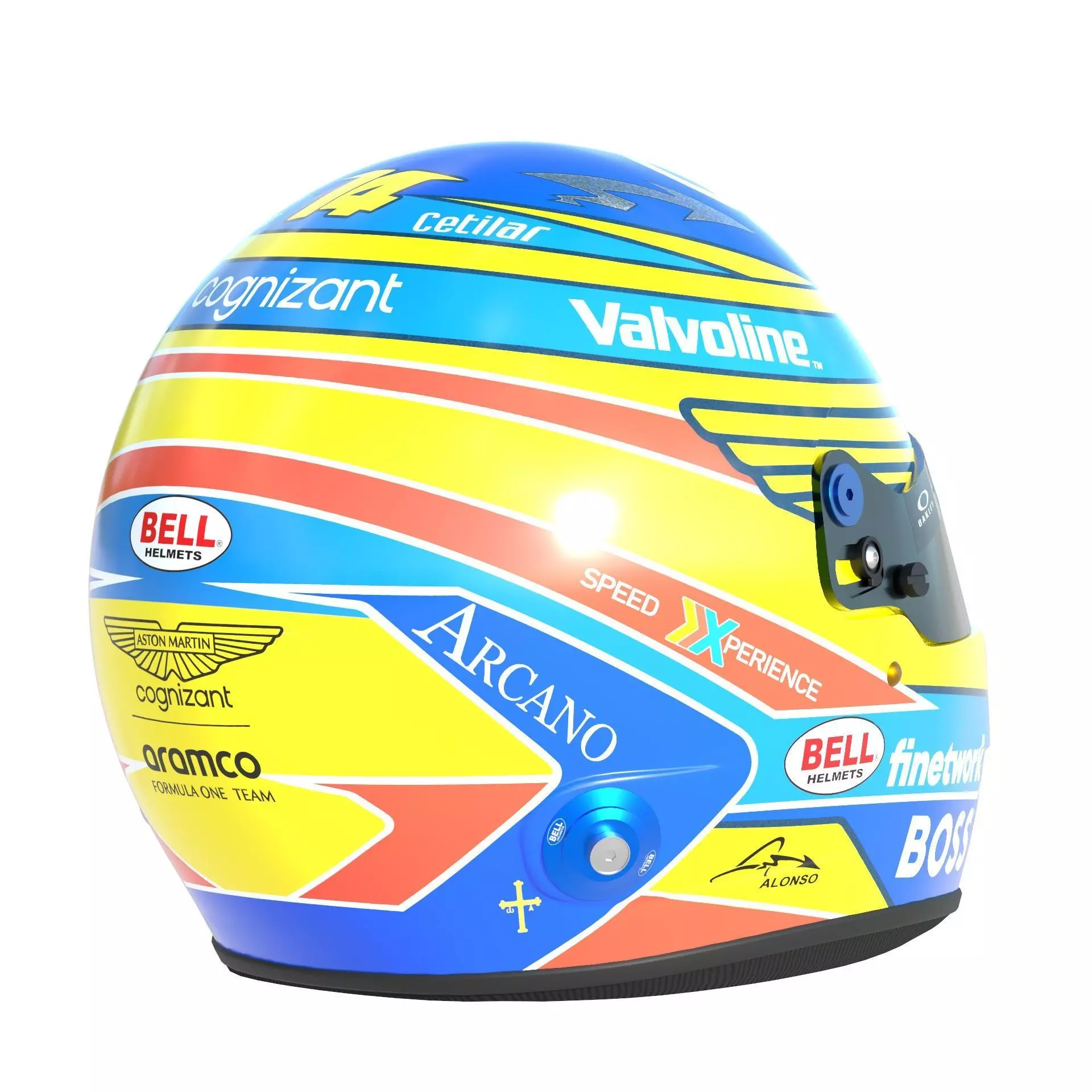 F1 Fernando Alonso Helmet 2024 3D model_7