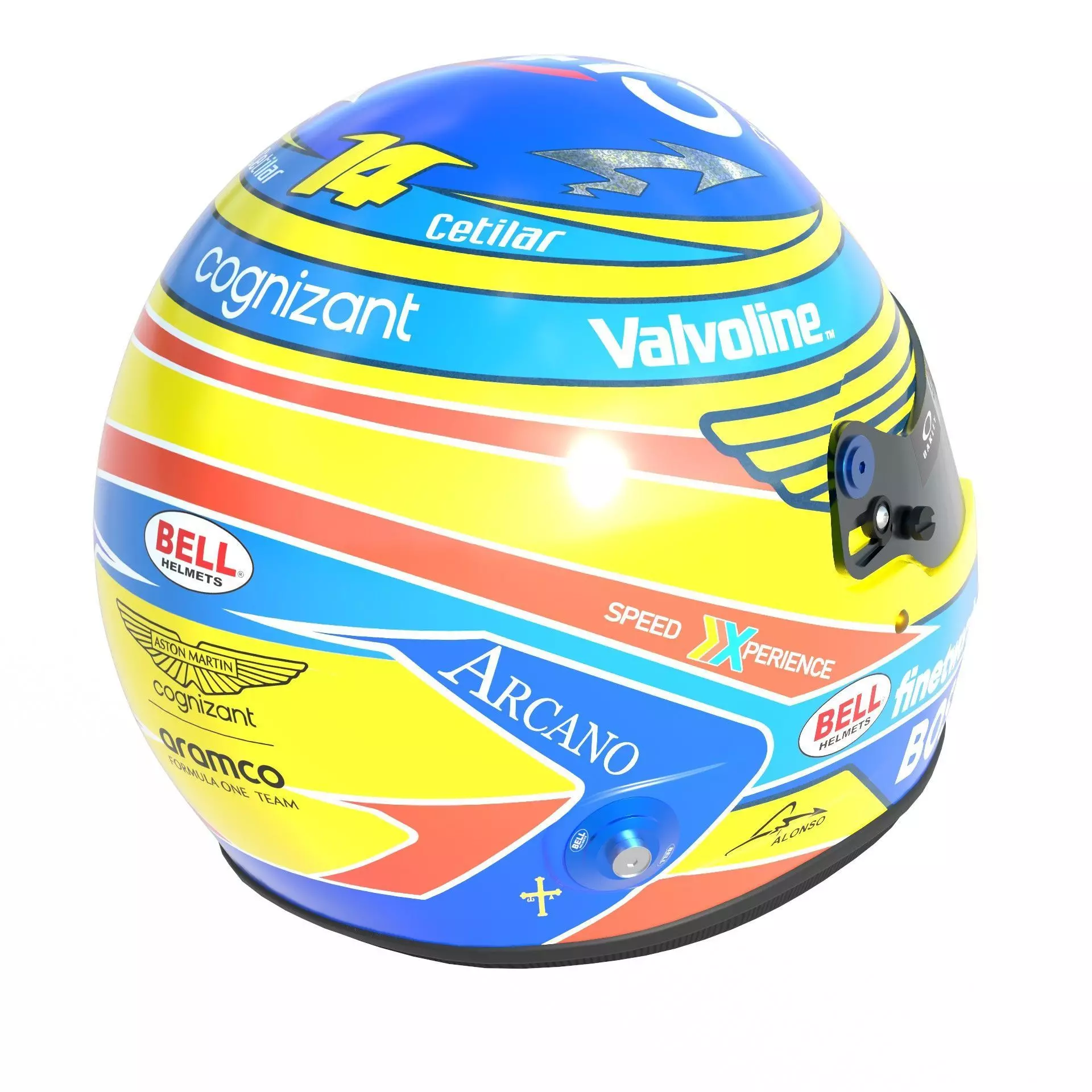 F1 Fernando Alonso Helmet 2024 3D model_6