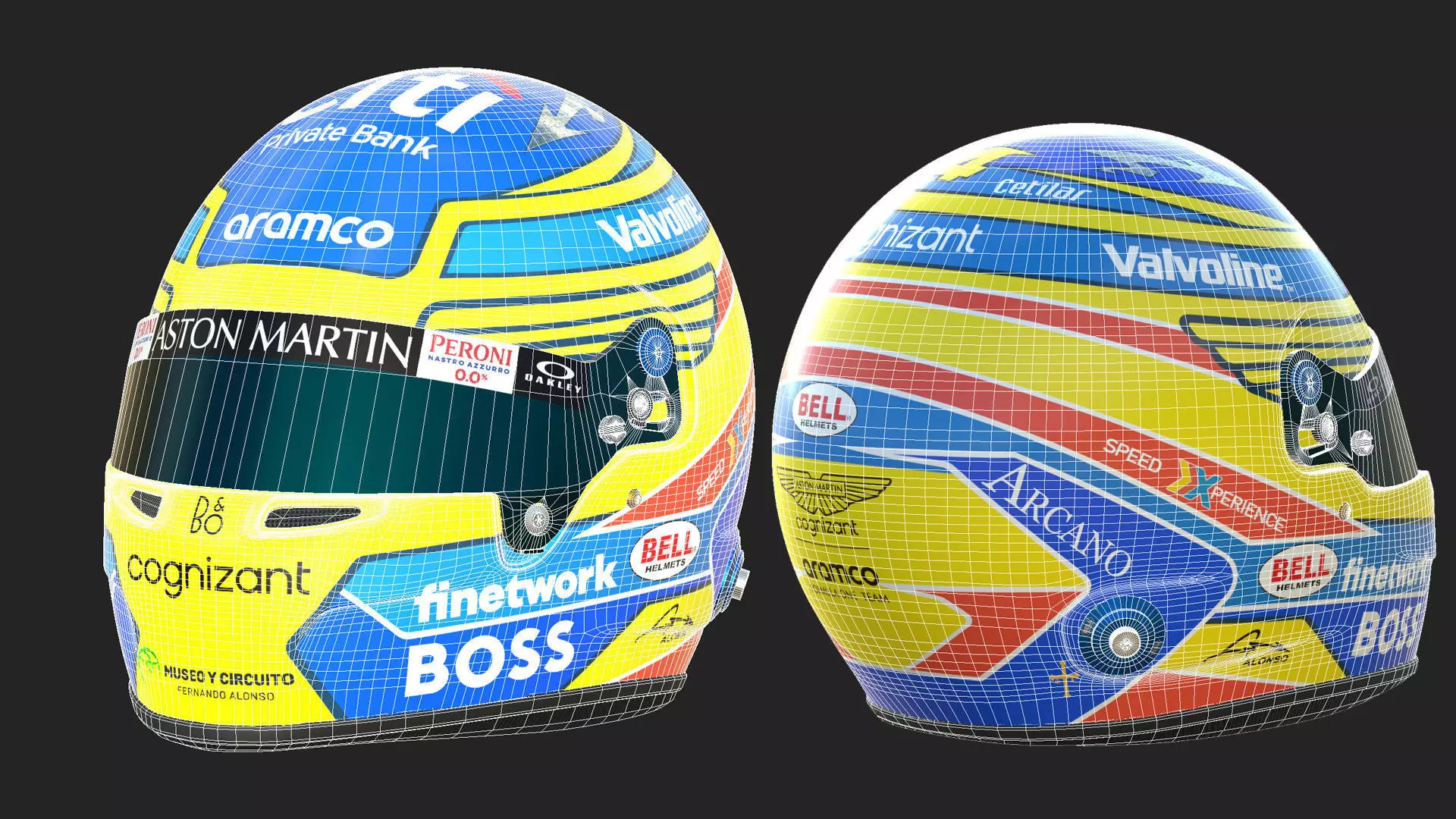 F1 Fernando Alonso Helmet 2024 3D model_15