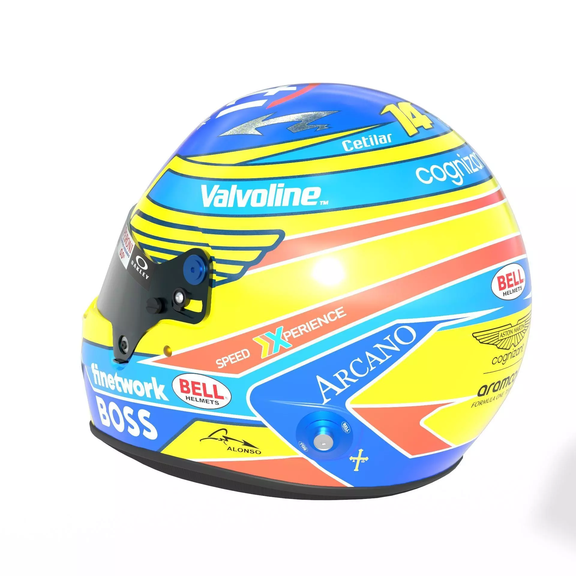 F1 Fernando Alonso Helmet 2024 3D model_4