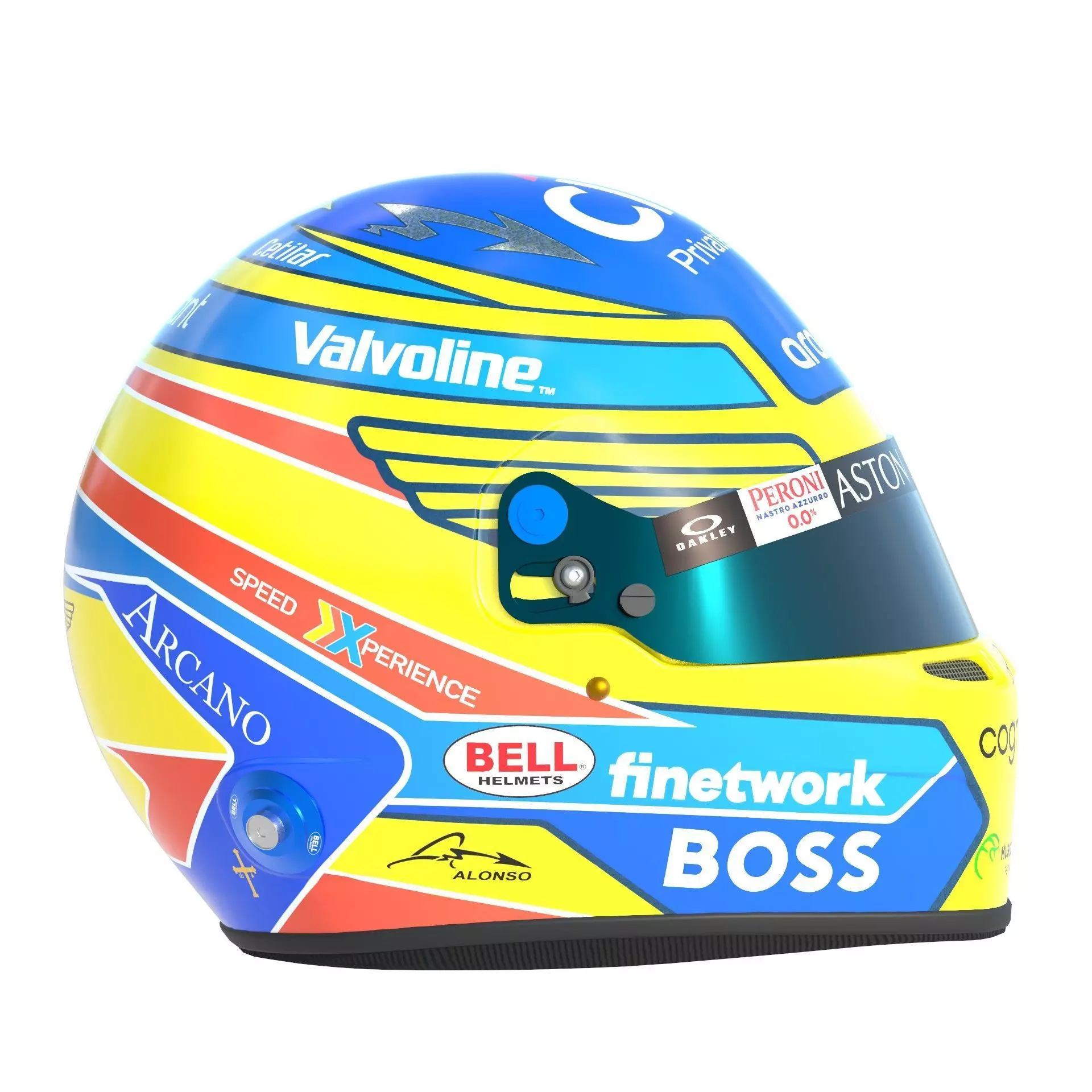 F1 Fernando Alonso Helmet 2024 3D model_8
