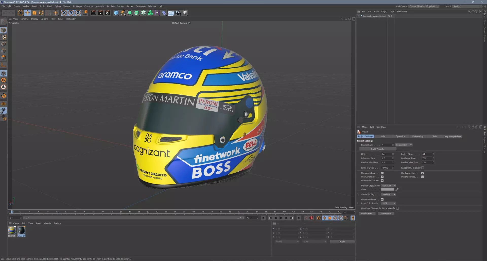 F1 Fernando Alonso Helmet 2024 3D model_11