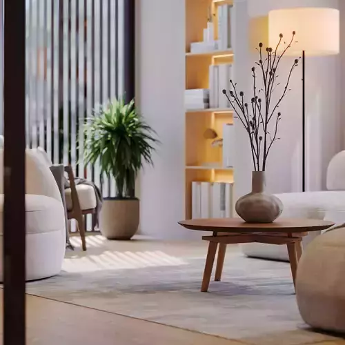 Interior scene living room 3D model 4