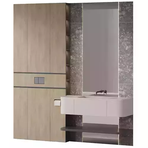 Bathroom Furniture of Wood with Anthracite Tiles