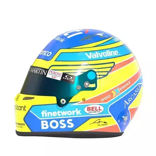 F1 Aston Martin Helmets 2024 3D model 4