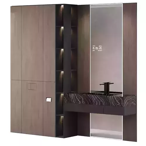 Dark Bathroom Furniture with Smart Mirror