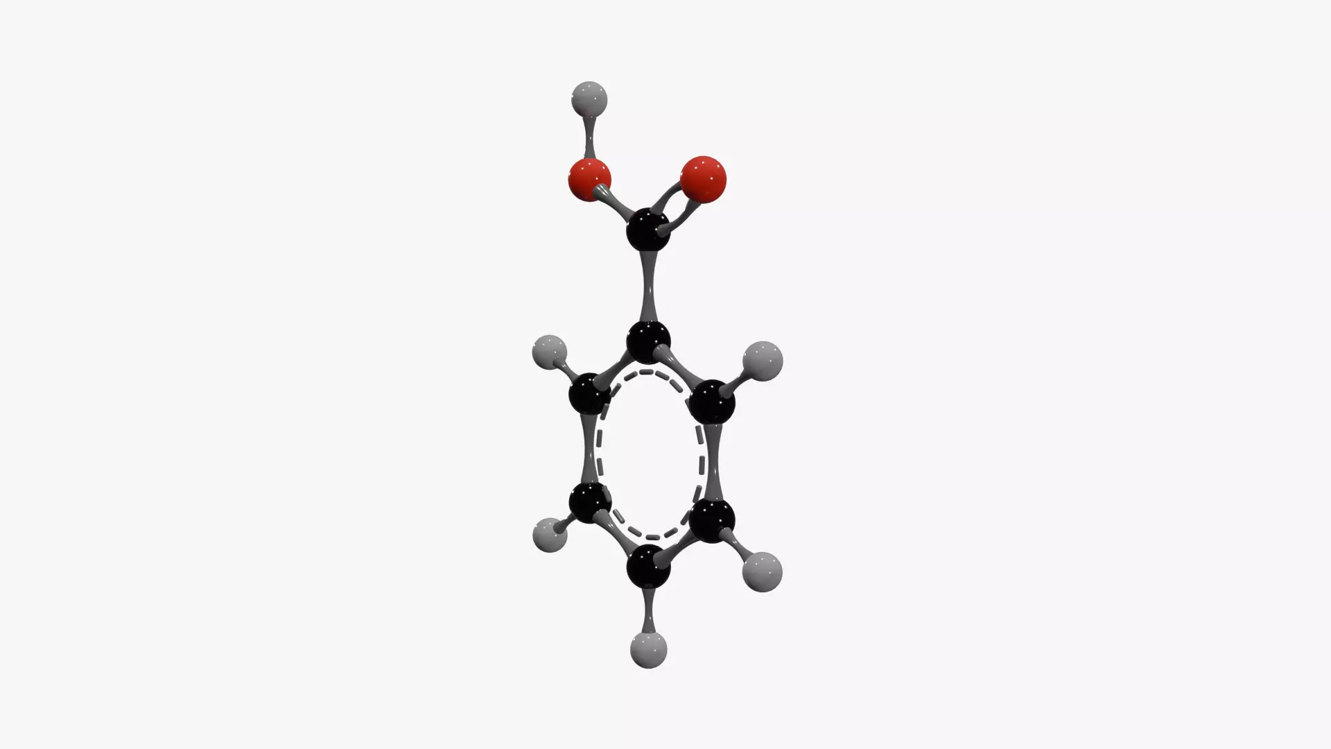 Benzoic acid Molecule Low-poly 3D model_4