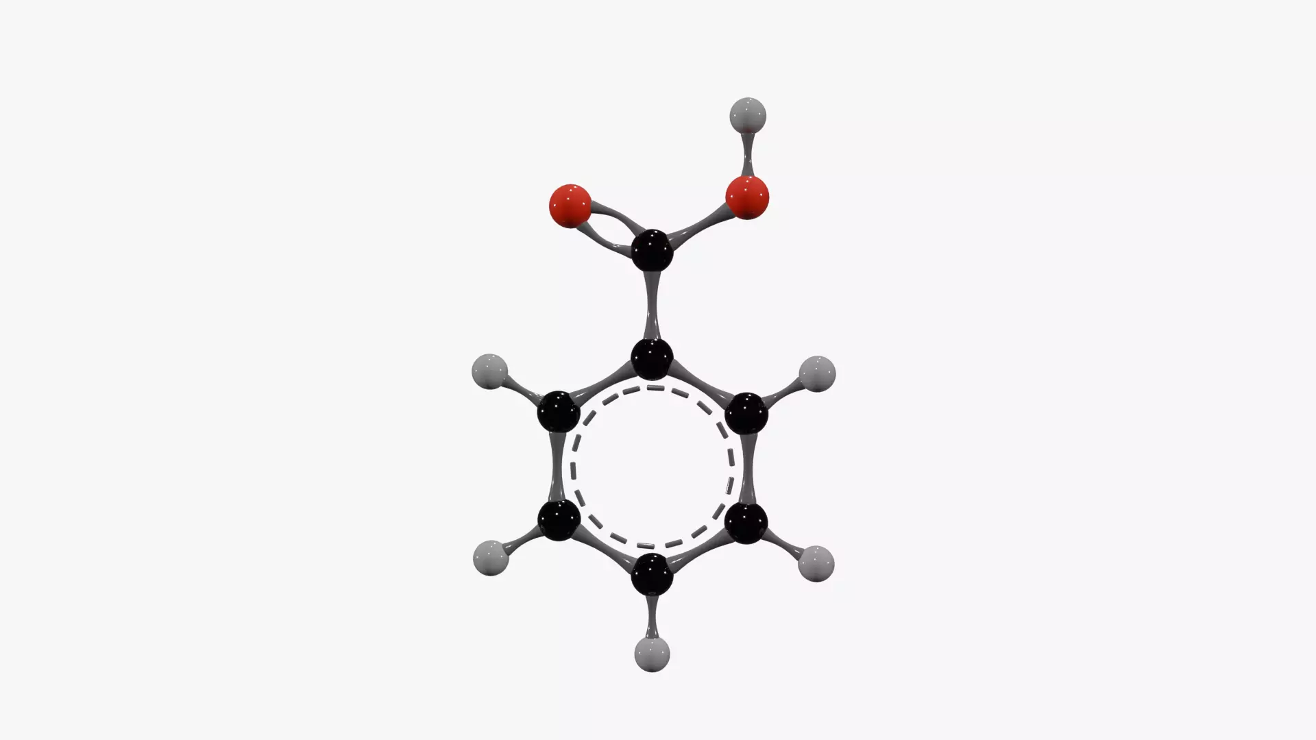 Benzoic acid Molecule Low-poly 3D model_1