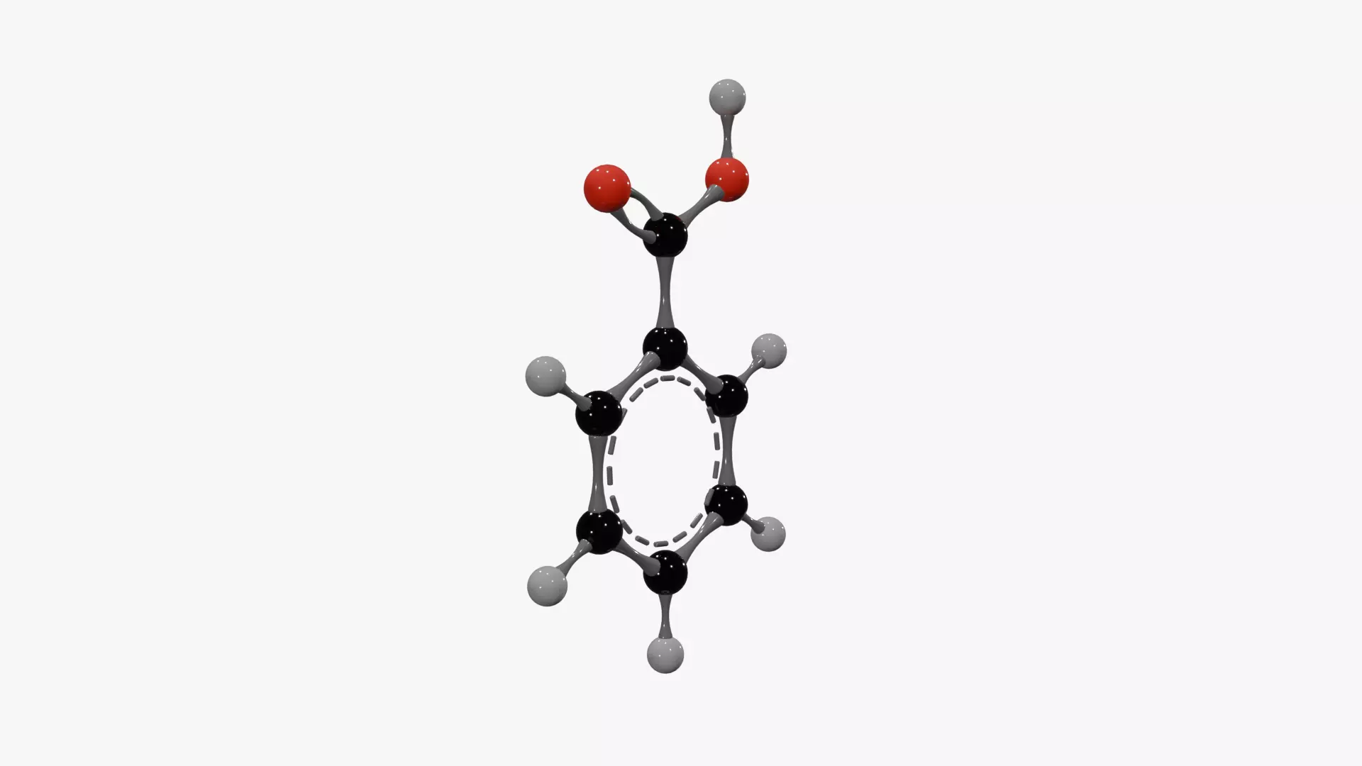 Benzoic acid Molecule Low-poly 3D model_3