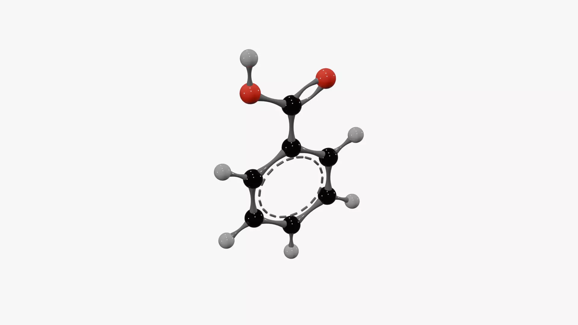Benzoic acid Molecule Low-poly 3D model_5