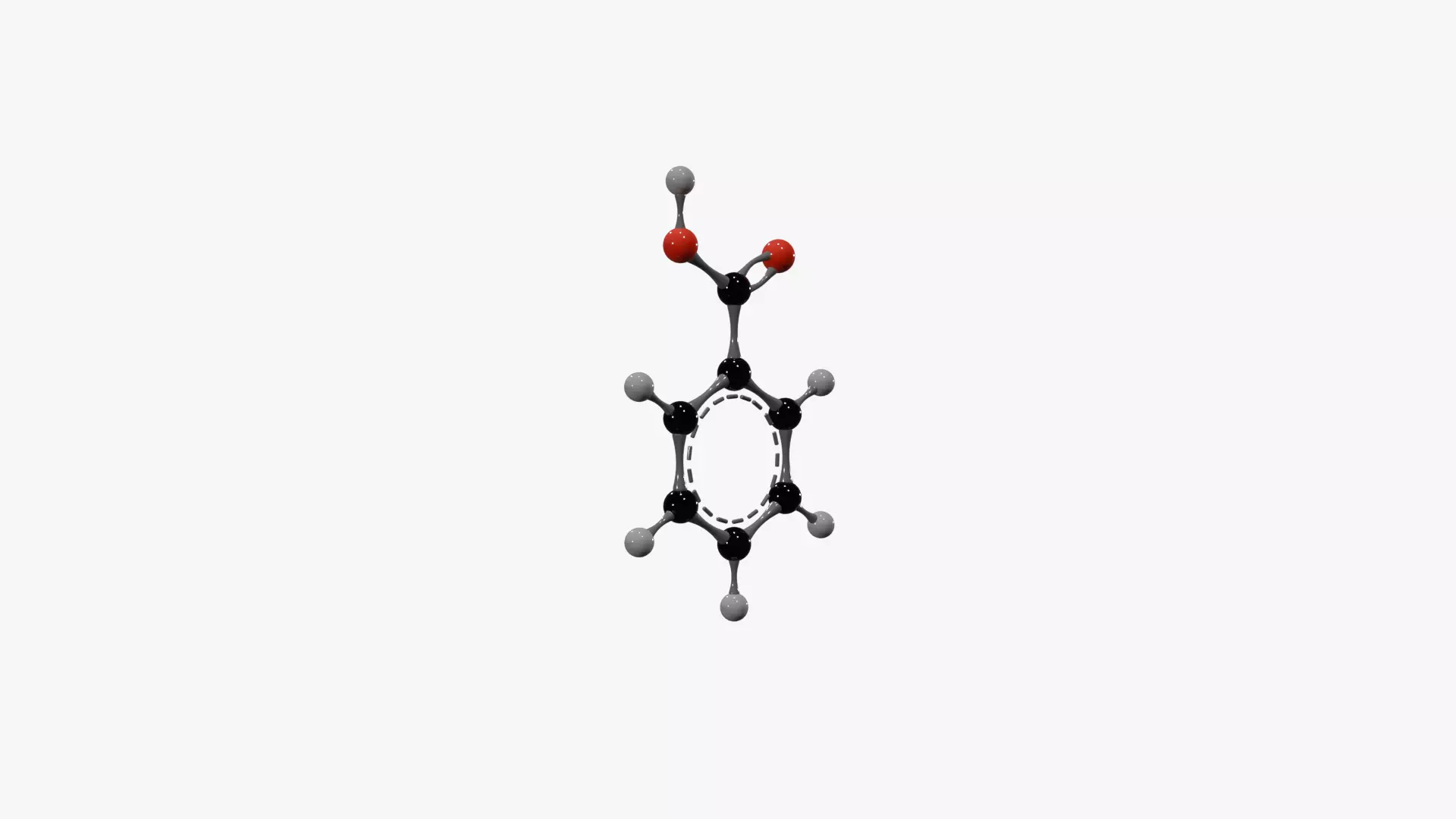 Benzoic acid Molecule Low-poly 3D model_6