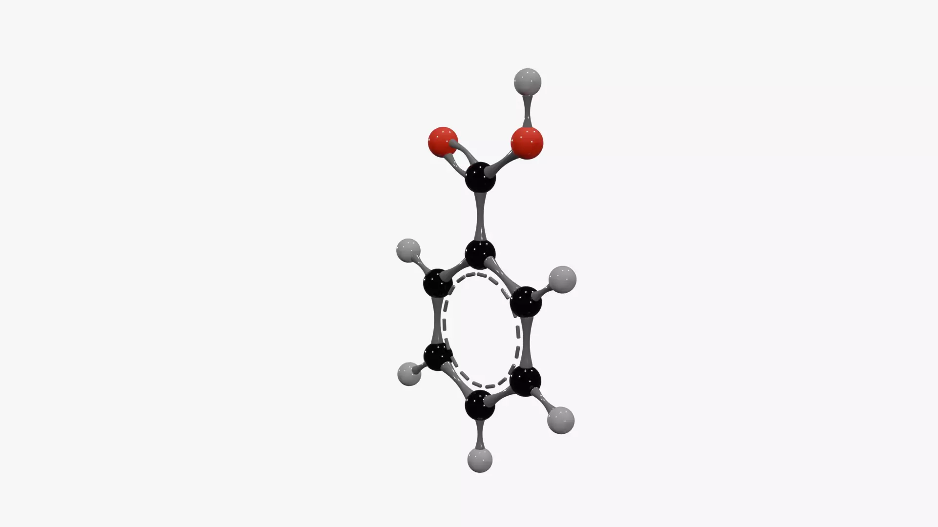 Benzoic acid Molecule Low-poly 3D model_2