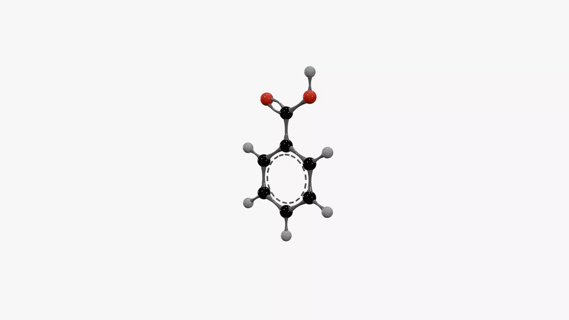 Benzoic acid Molecule Low-poly 3D model_7