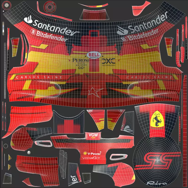 F1 Carlos Sainz Helmet 2024 3D model_16