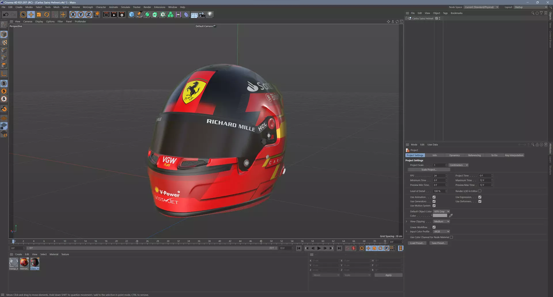 F1 Carlos Sainz Helmet 2024 3D model_11