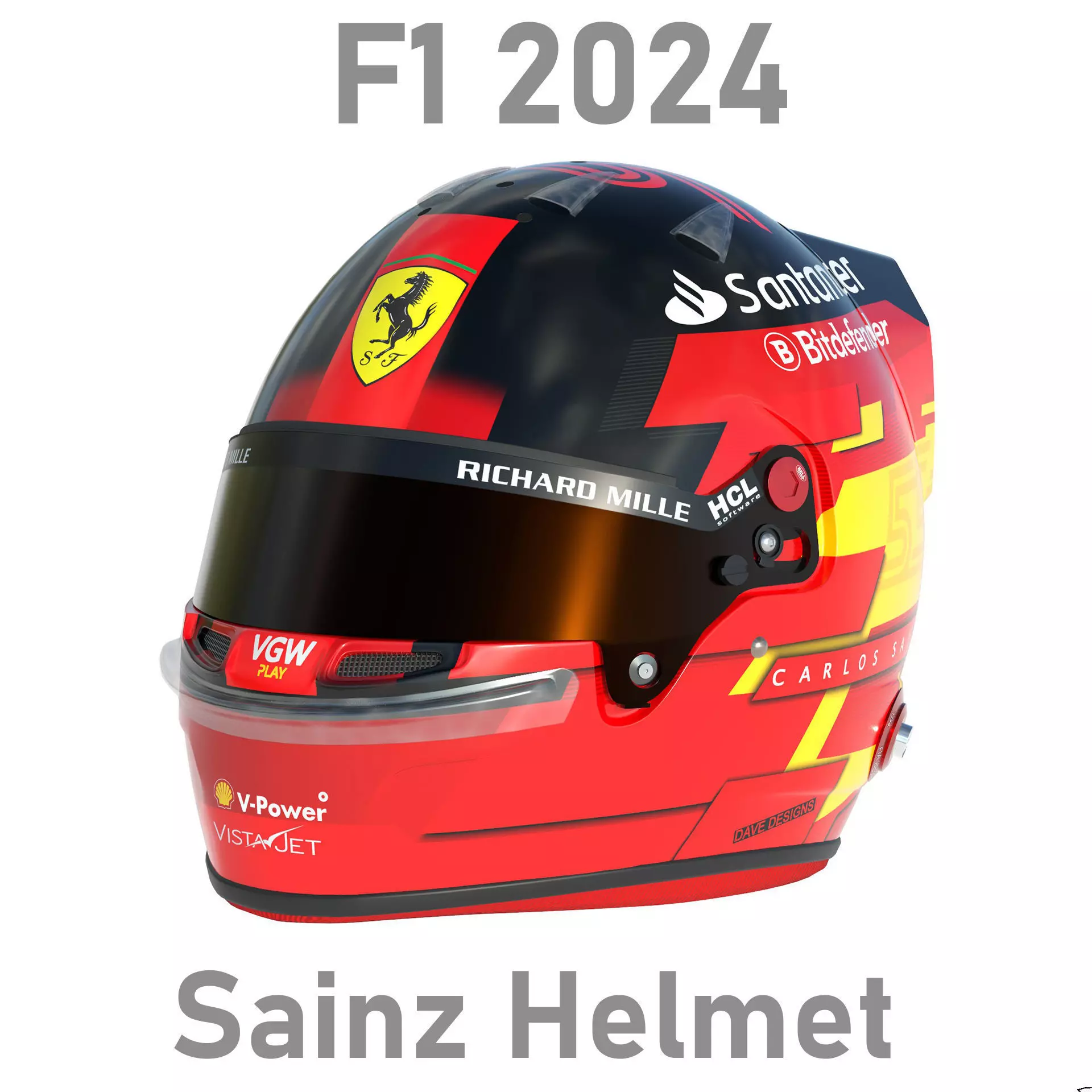 F1 Carlos Sainz Helmet 2024 3D model_0