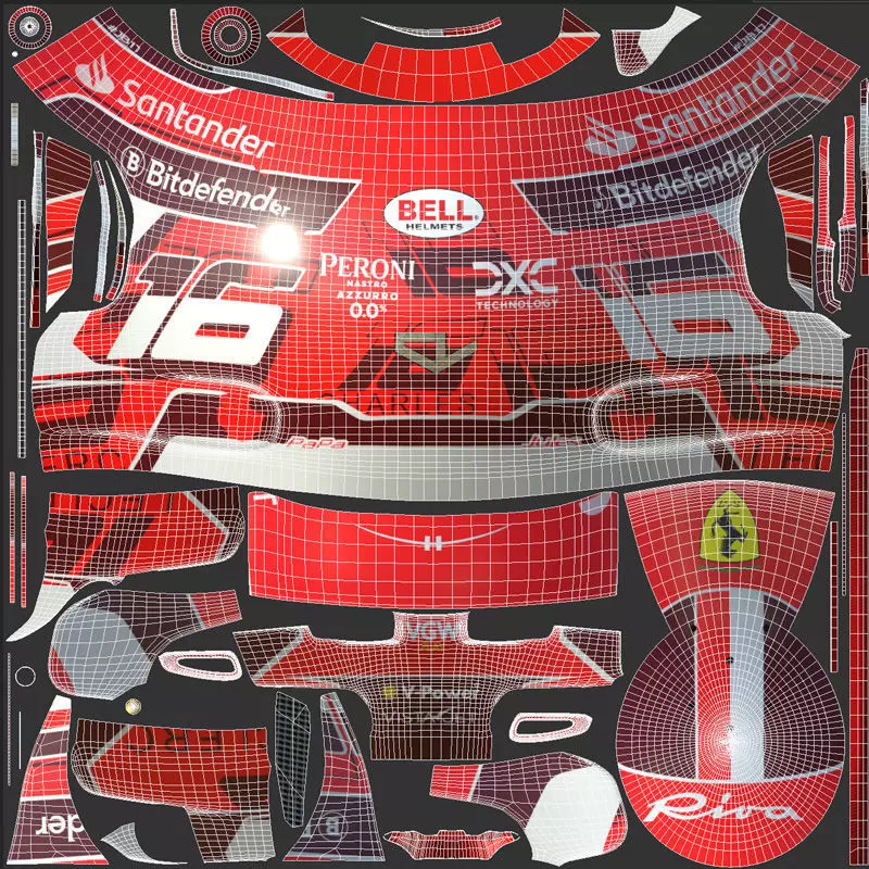 F1 Charles Leclerc Helmet 2024 3D model_16