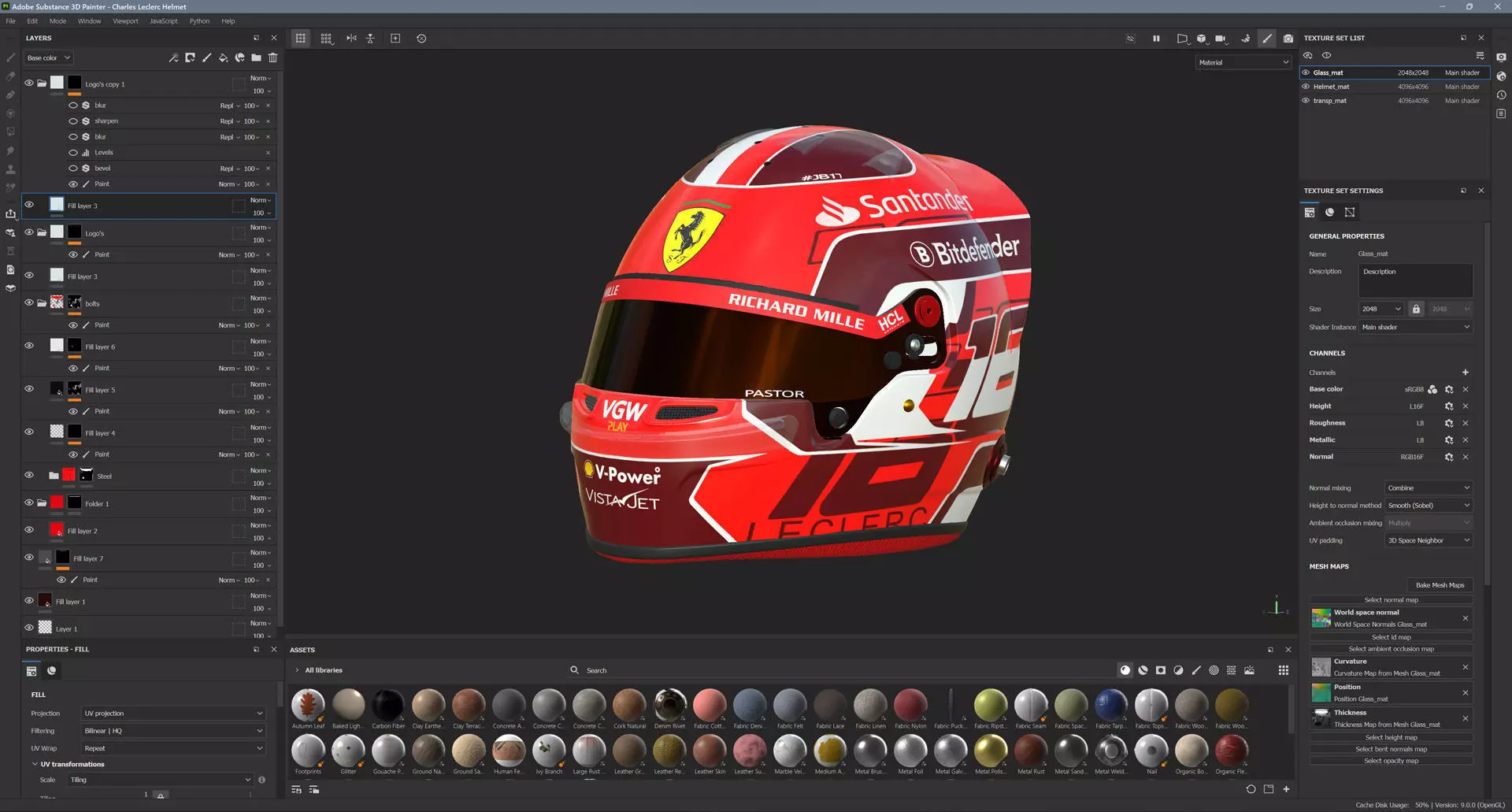F1 Charles Leclerc Helmet 2024 3D model_14
