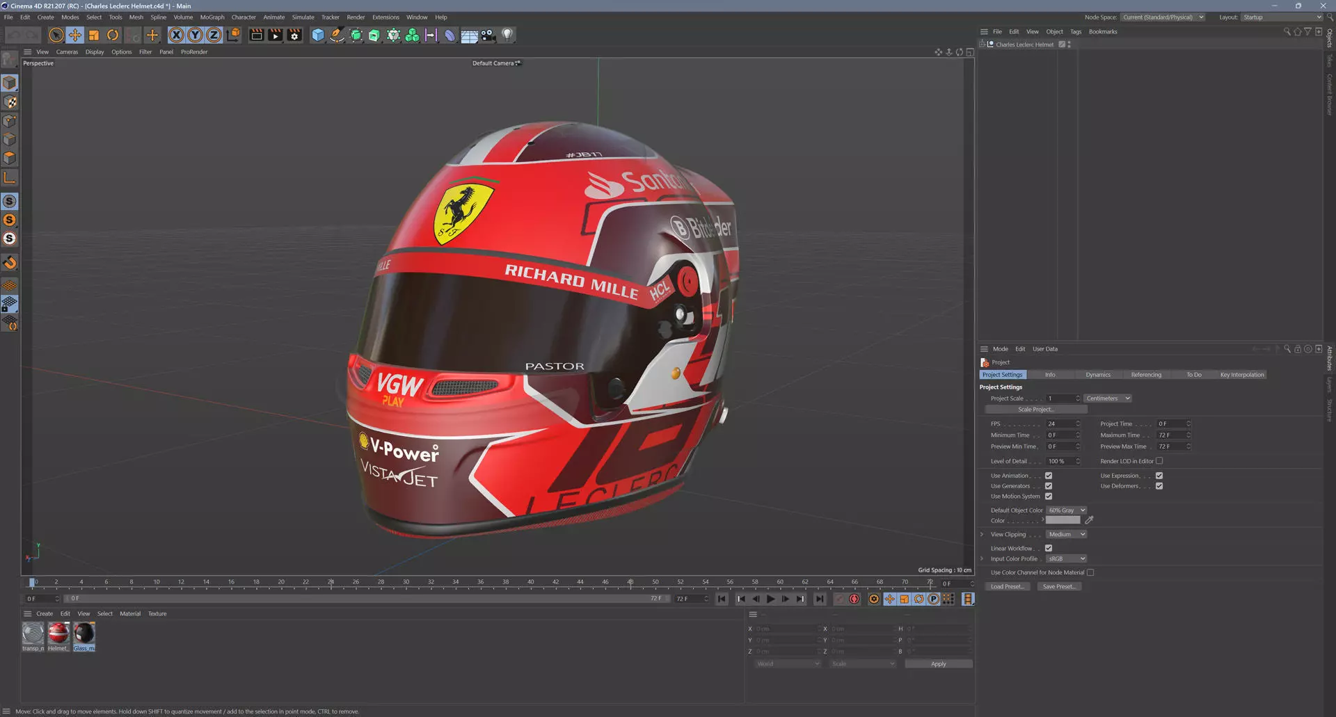 F1 Charles Leclerc Helmet 2024 3D model_11