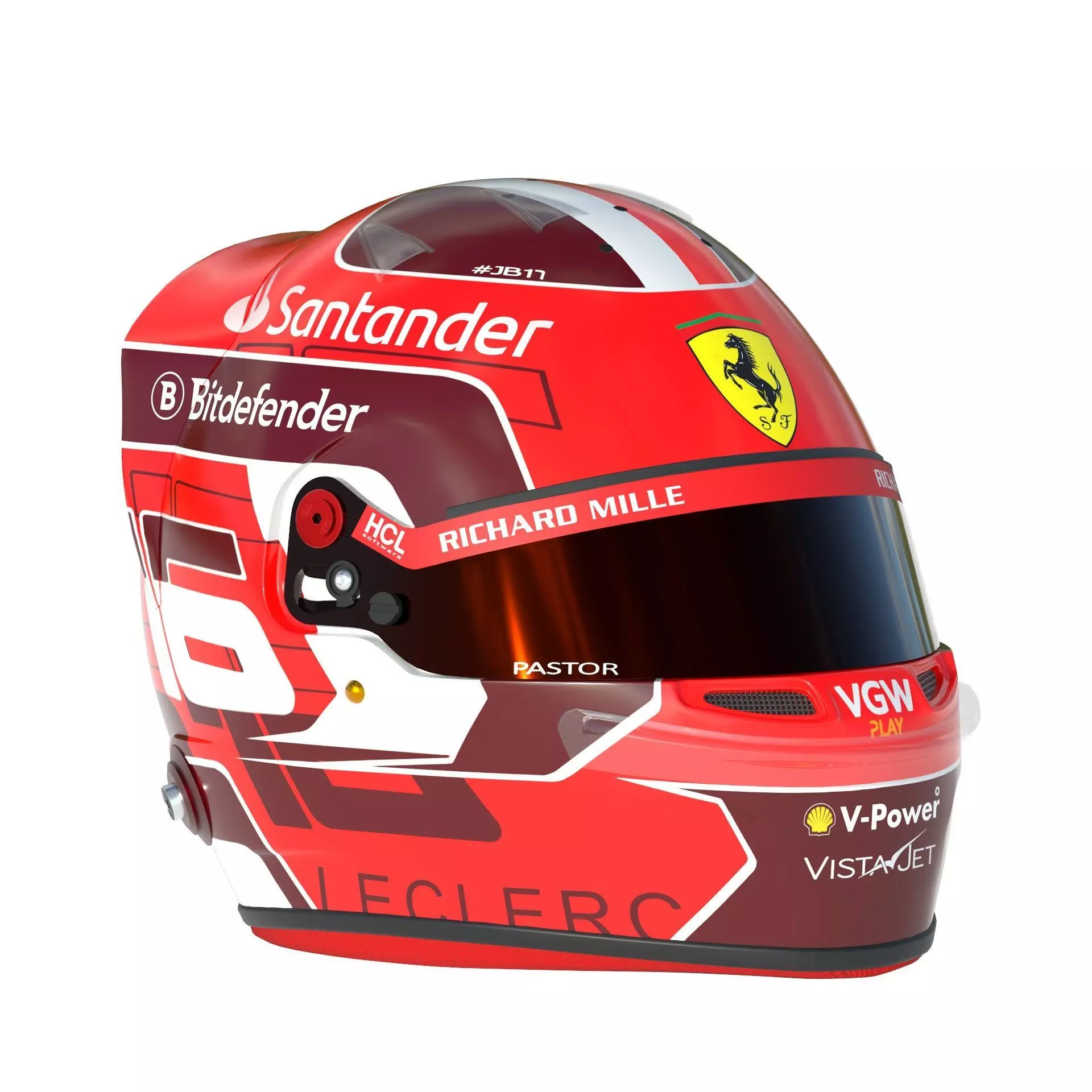 F1 Charles Leclerc Helmet 2024 3D model_8